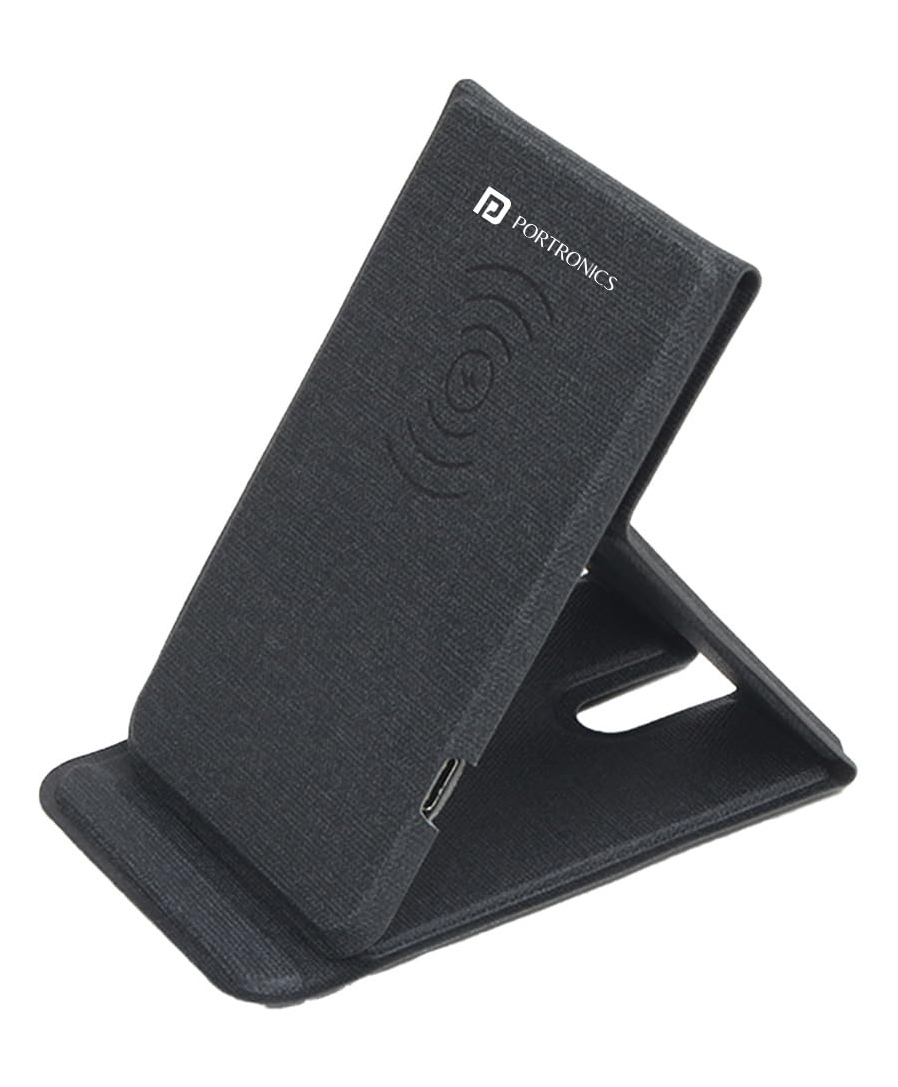 Portronics Freedom Fold 15W Foldable Wireless Charger with 1 Mtr Type C Charging Cable -Grey-image-25