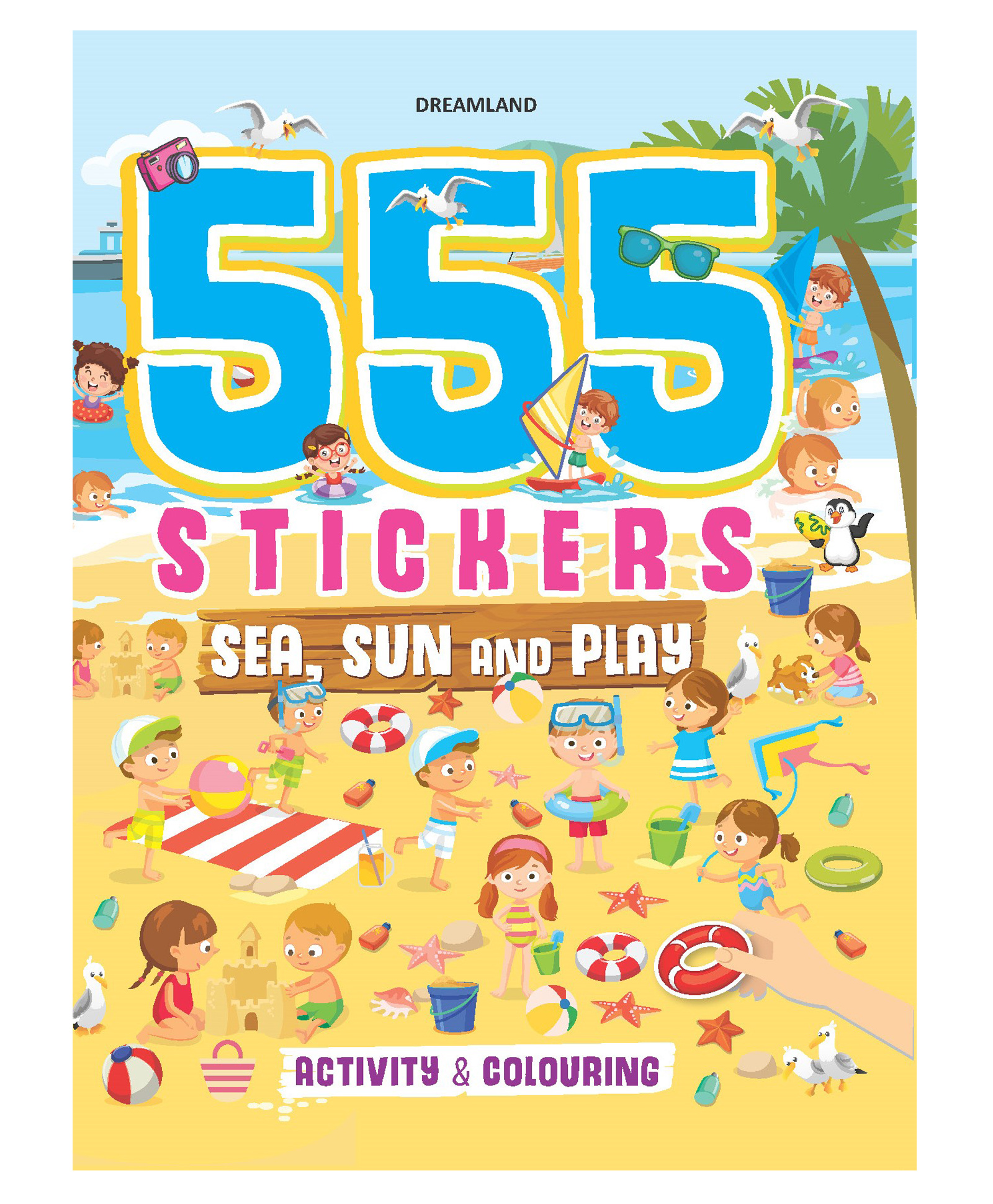 555 Stickers Sea Sun and Play Activity & Colouring Book - English-image-1