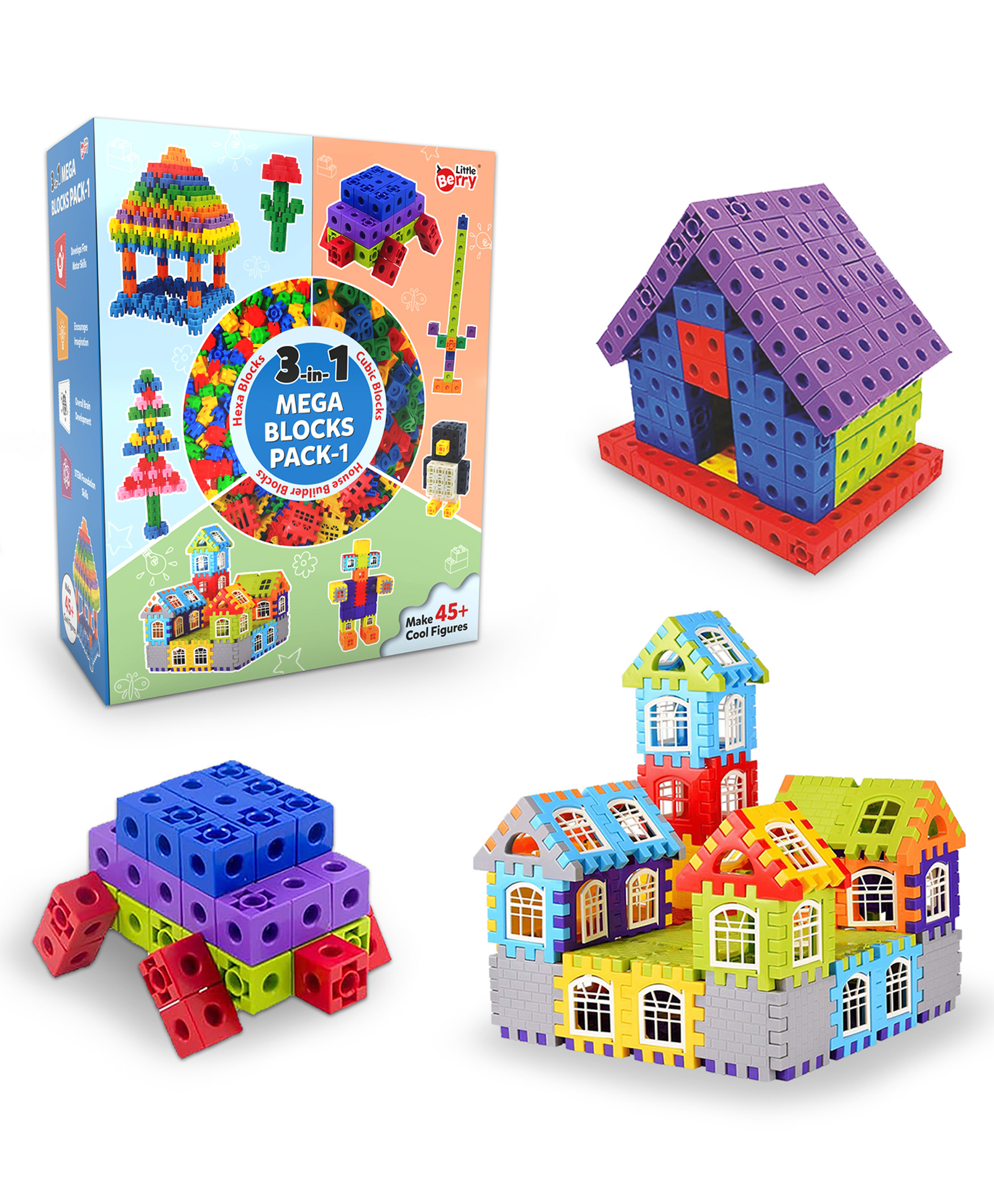 Little Berry 3-in-1 Building Blocks (Pack 1) for Kids - Education & Learning Blocks (125+ pcs)-image-5