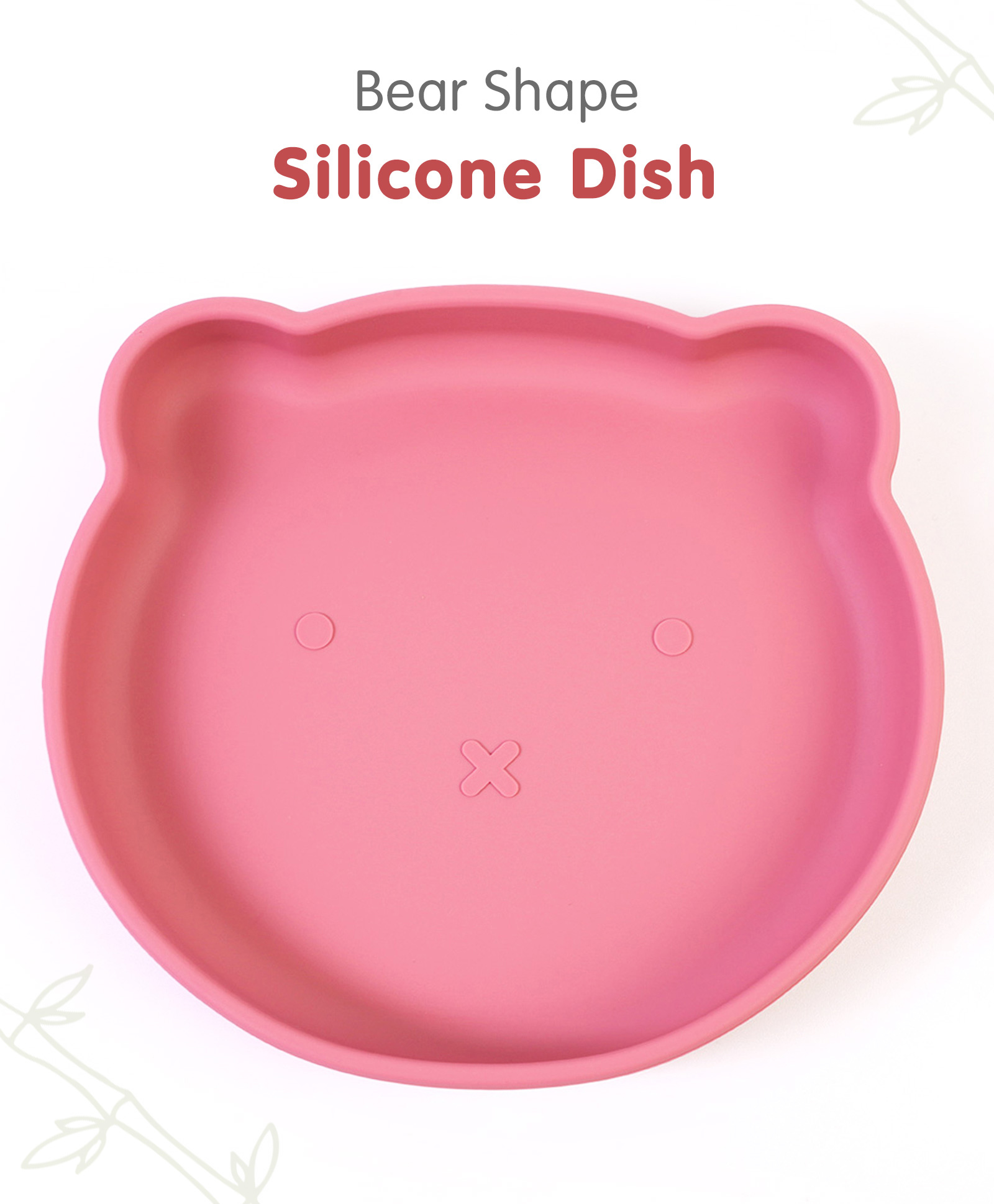 fab n funky Bear Shape Silicone Dish Baby Plate With Suction Base  - Wine-picture-31