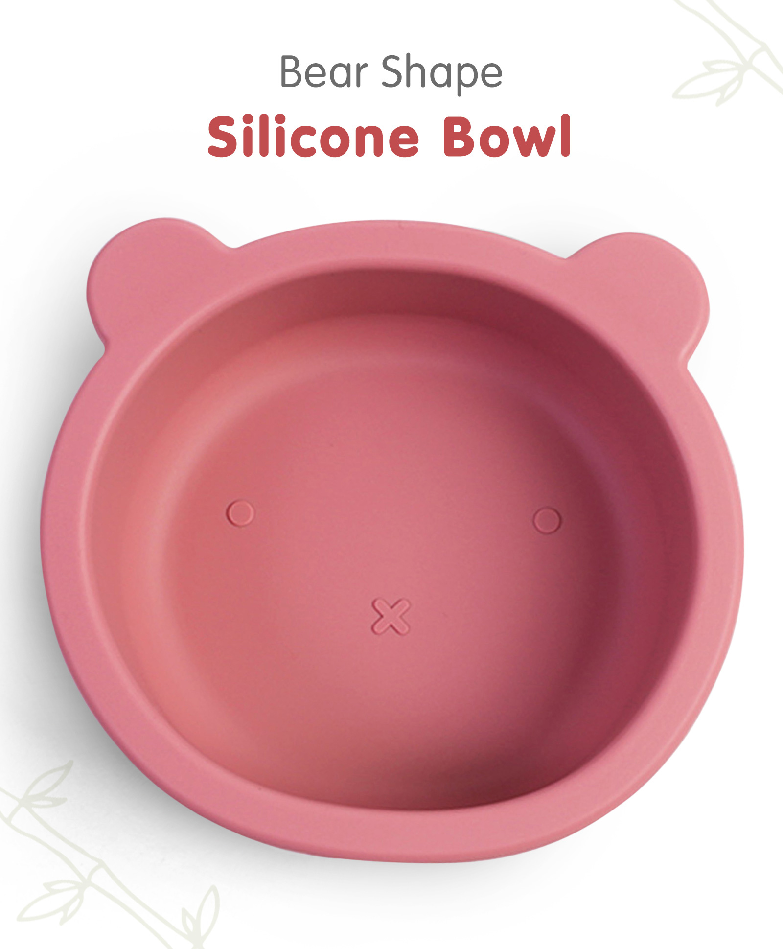 Silicone Suction Bowl 100% Silicone Baby Bowl - Bear Shaped - Red Wine