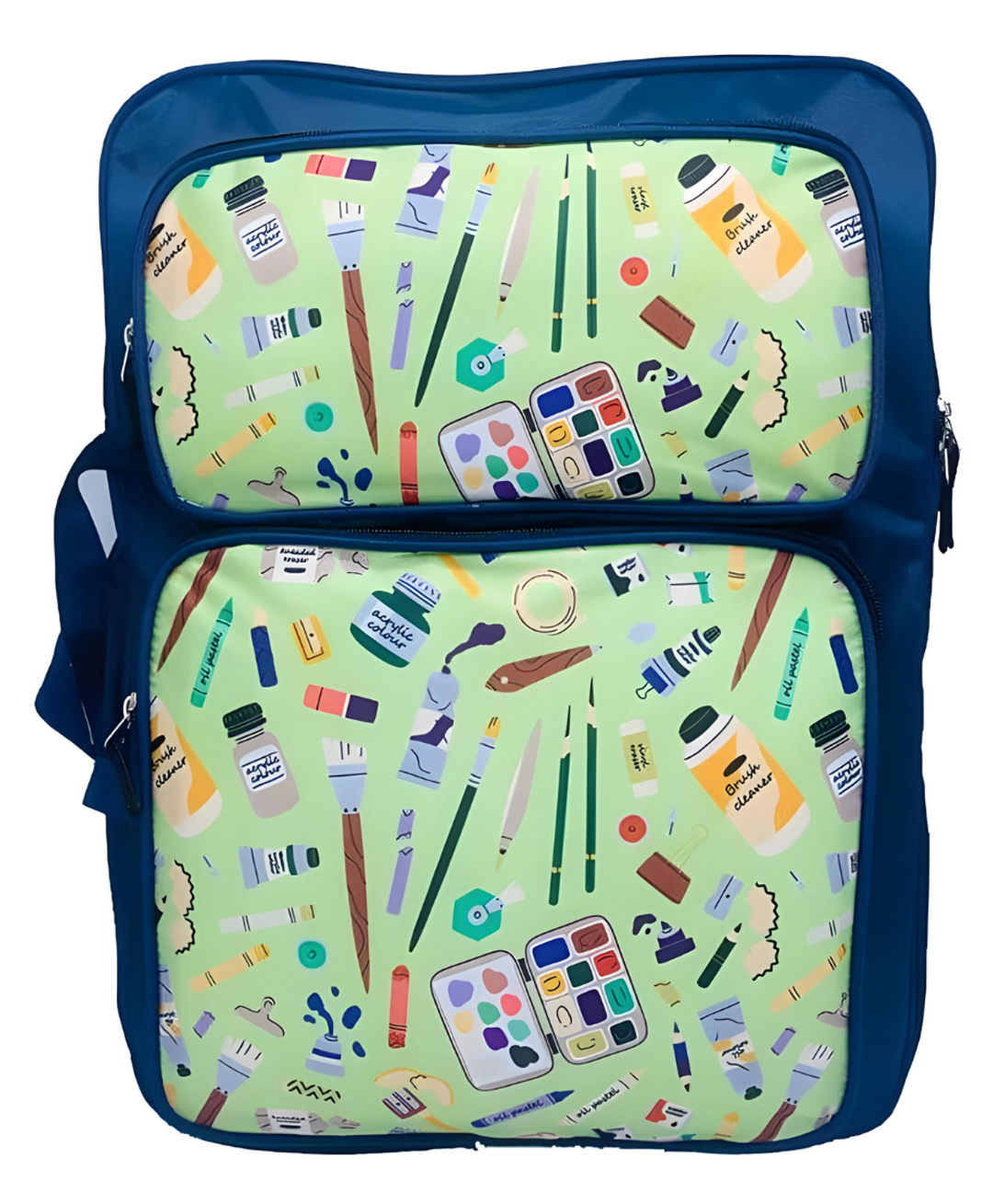 Echo Boomers Green Printed A3 Art Board Drawing & Activity Backpack Bag with Multiple Pockets.-image-9