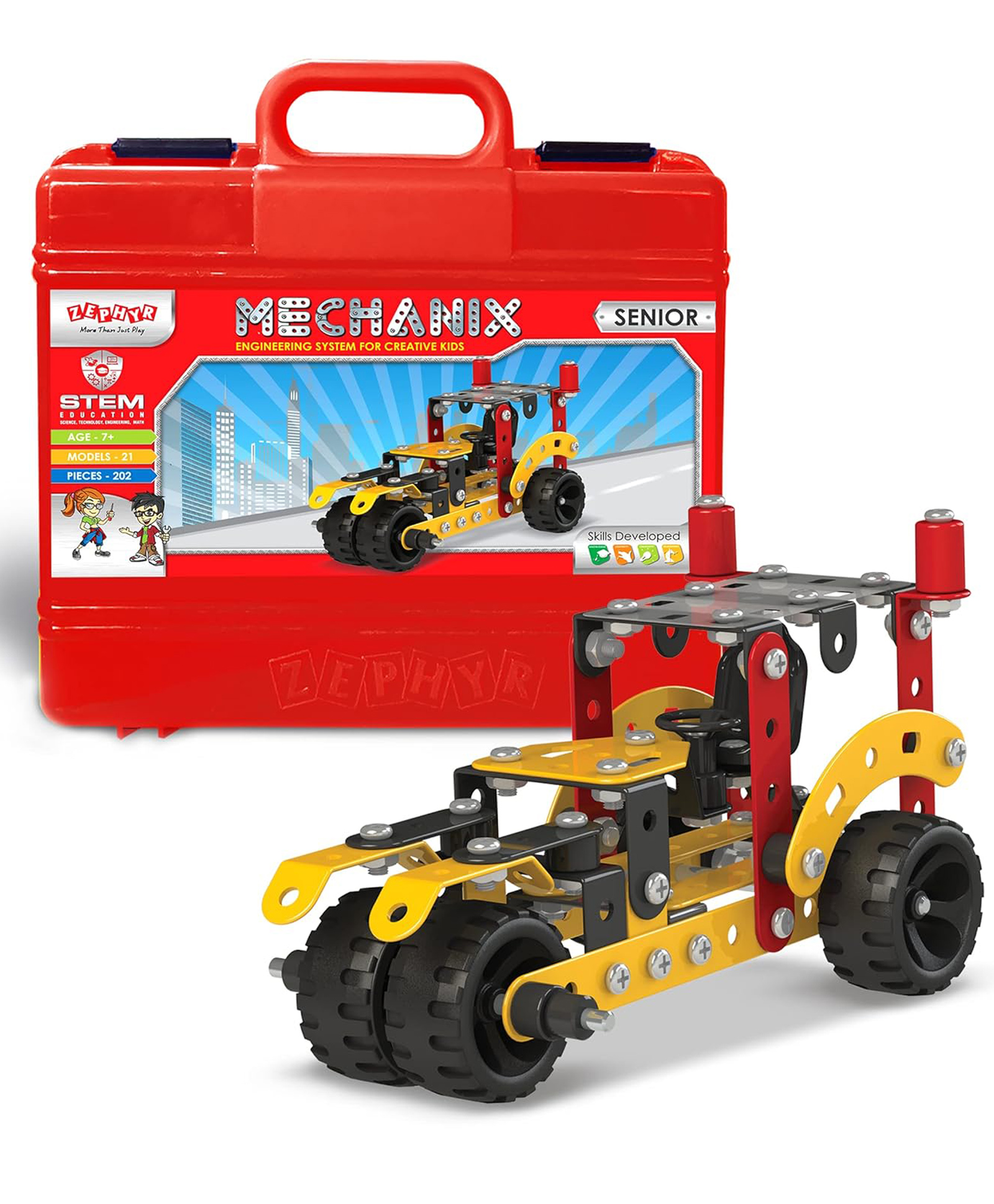 Zephyr Mechanix Senior Smart Bag Building Construction Set Multicolour - 202 Pieces-image-48