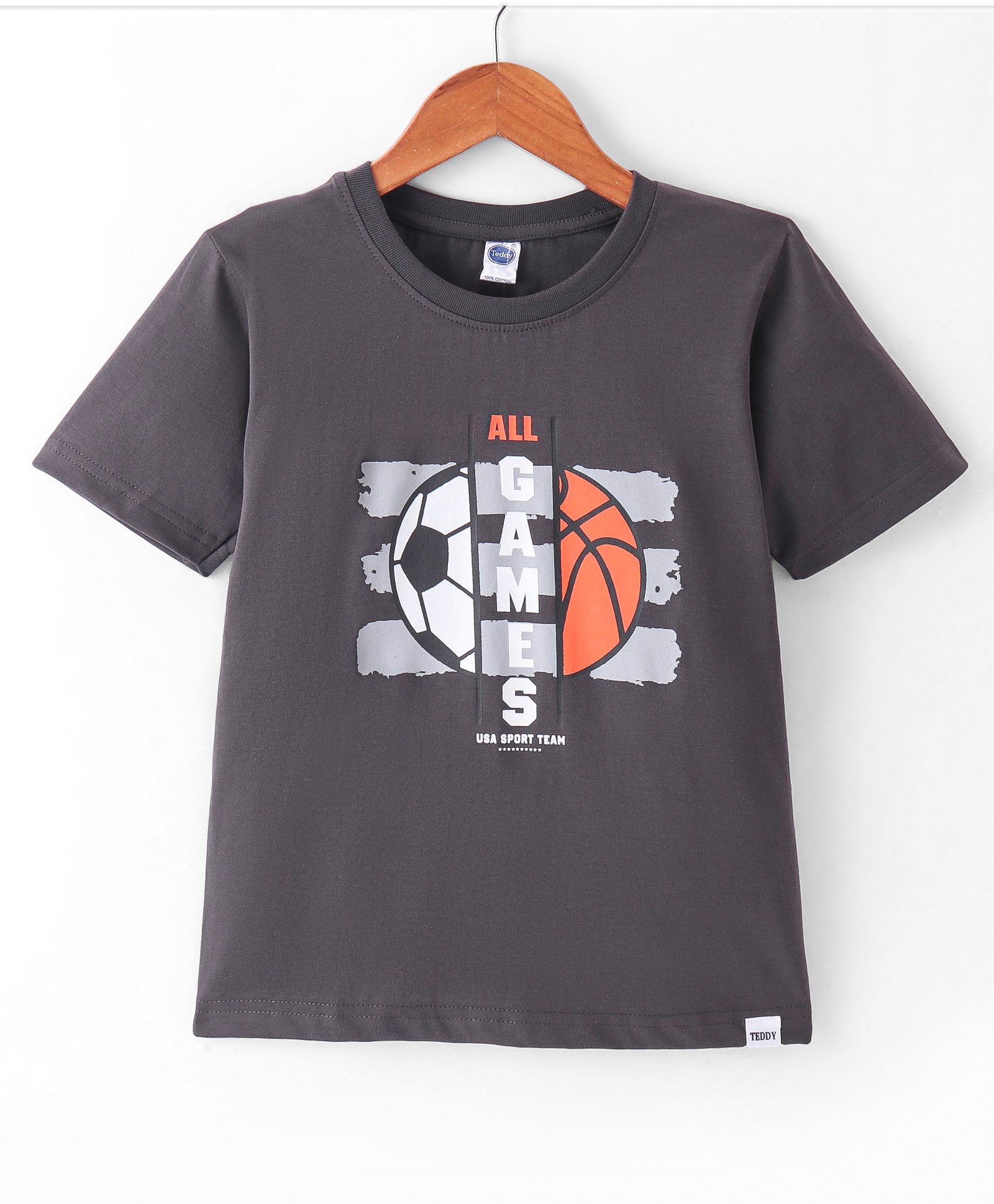 Teddy Sinker Half Sleeves Games Printed T-Shirt - Charcoal Black-image-41