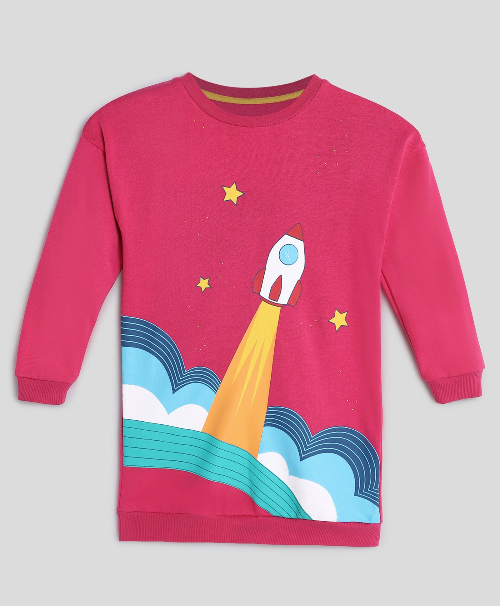 Somersault Full Sleeves Rocket Printed Sweatshirt - Pink-image-5