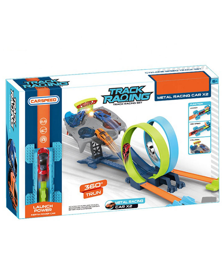 Sanjary Track Racing Set 360 Twist & Turn with Light, Music & 2Pc Car Launcher Track Set for Kids - Color May Vary-image-9
