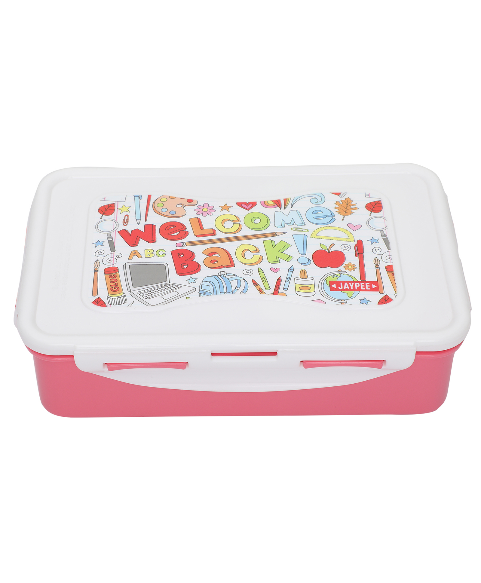 JAYPEE Nuter Butter Plastic 2 Container Lunch Box with Spoon |Leakproof Tiffin box with Silicon Seal - Pink -  1100 ml for school Kids , Girls & Boys-picture-18