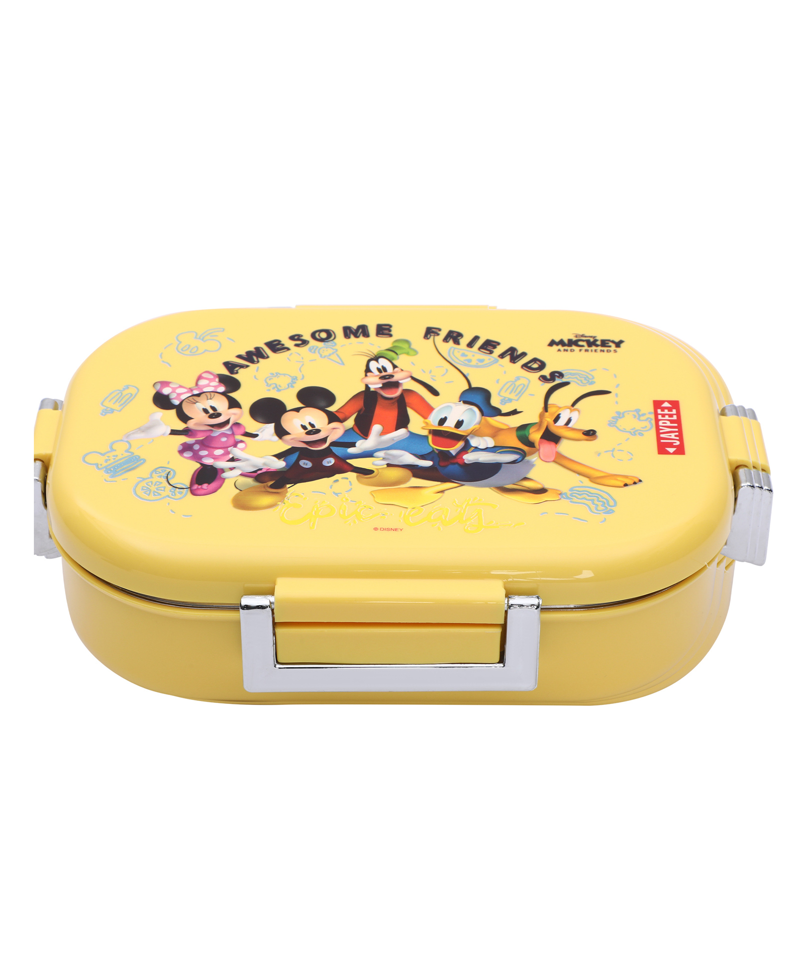 JAYPEE Stainless Steel Insulated Lunch Box Missteel Mickey Printed Yellow - 500 ml - Suitable for school and picnics - Microwave Safe-image-47