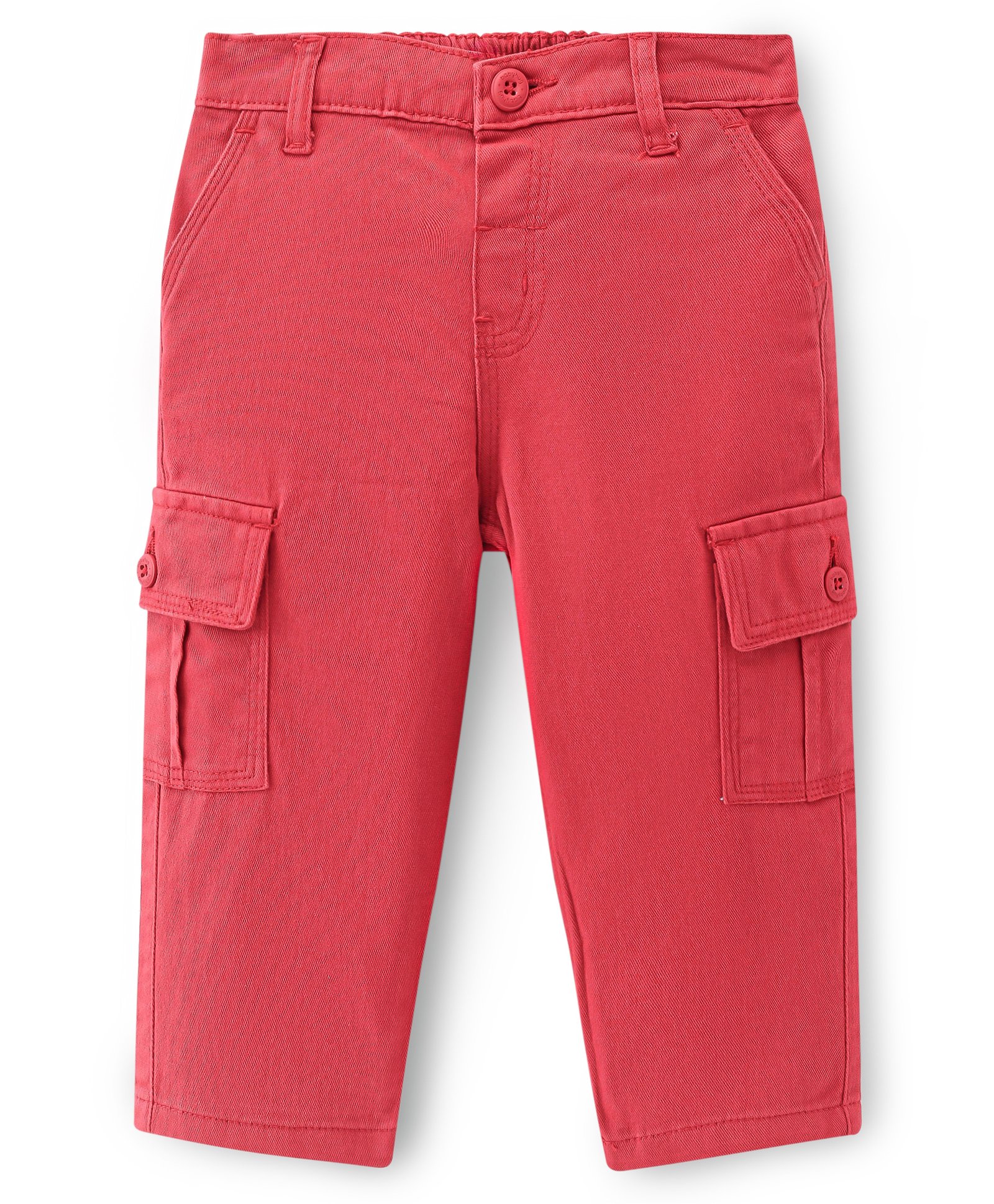 Babyhug Full Length  with Stretch Woven Trousers Solid Colour - Red-picture-20