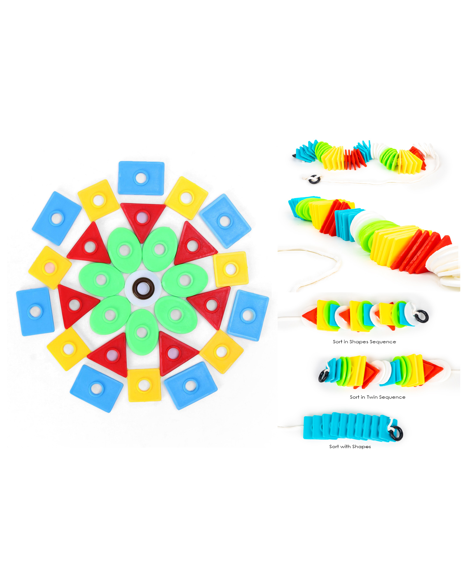 Ratnas 2D Shapes Preschool Kit Building Blocks Set Multicolour - 50 Pieces-image-32