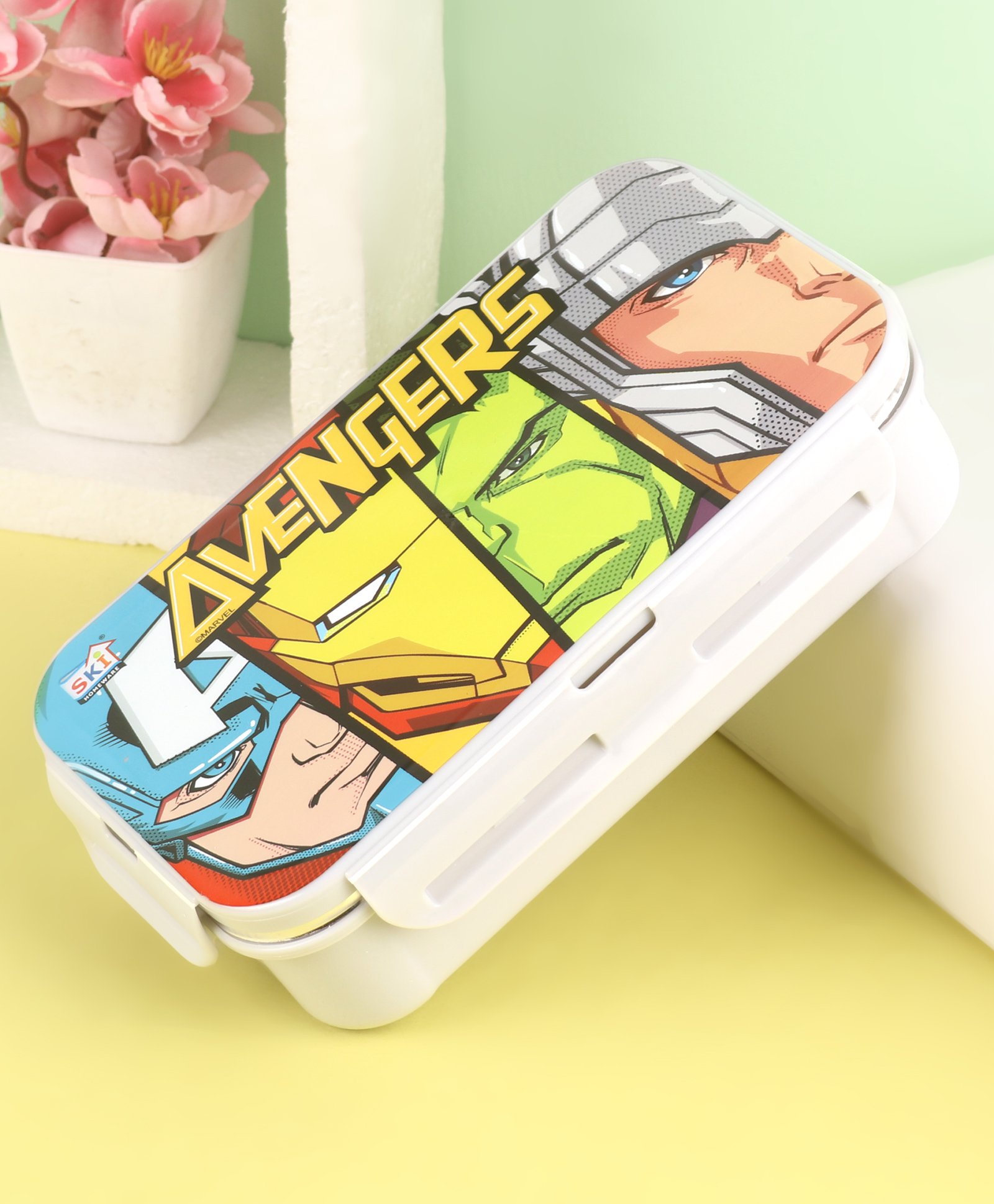 Avengers Insulated Steel Printed Lunch Box  with Spoon - Colour & Print  May Vary-image-9