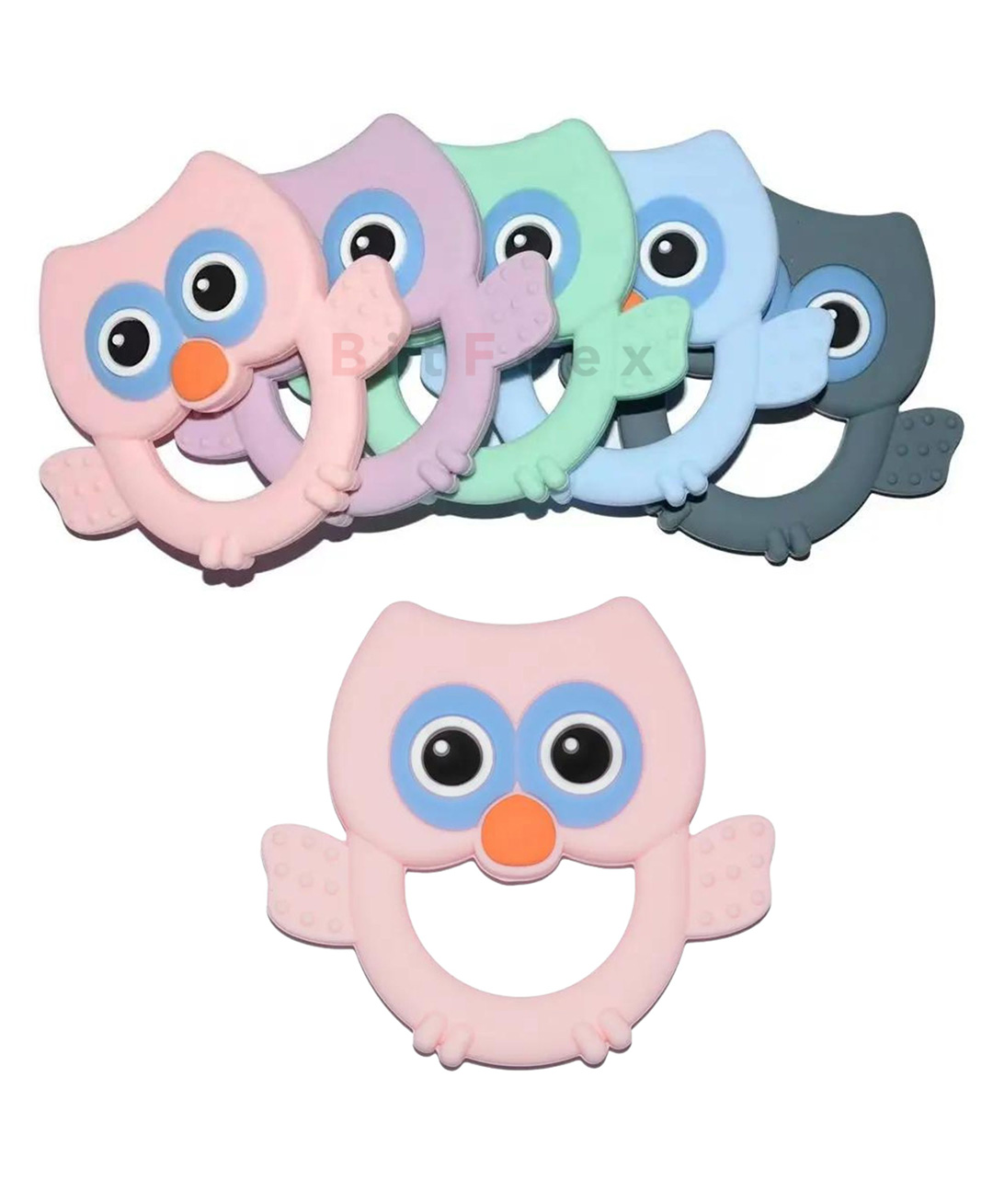 BitFeex Owl Shape Silicone Soft Fruit Sensory Teether Pacifier for Baby Infants and Toddlers (Pack of 1pcs, Color May Vary)-picture-11