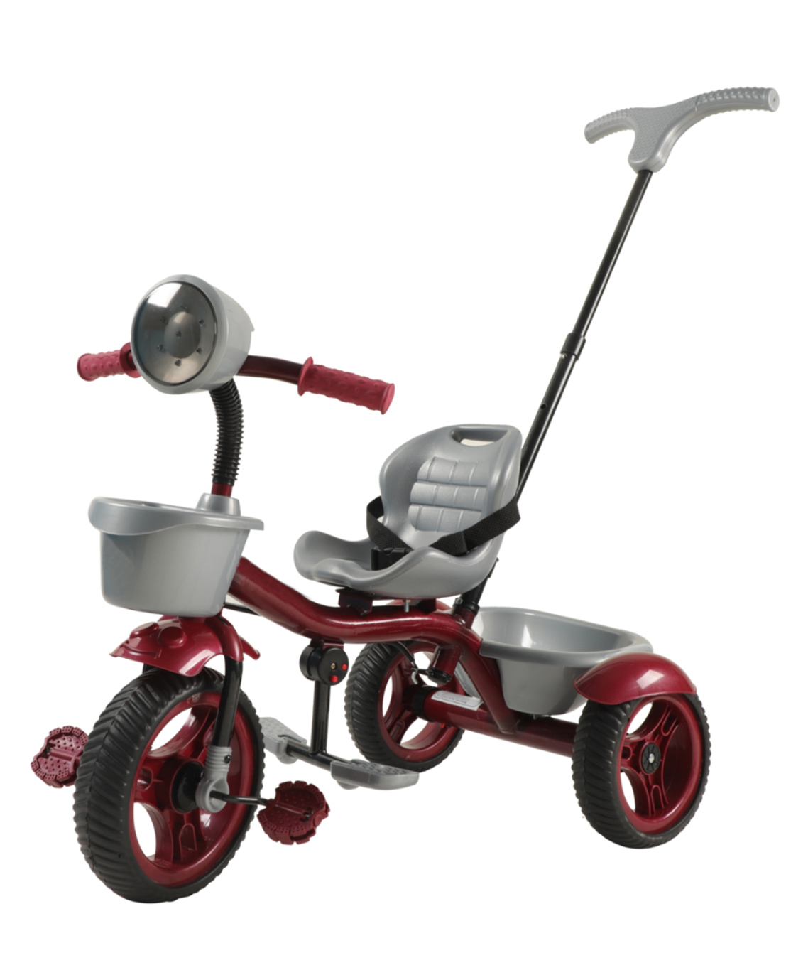 JoyRide Speedo Plus Tricycle-Trike with Dual Storage Basket & Parental Handle for Kids Boys and Girls Music & Lights Age 2 to 4 Years Tricycle  -Maroon-picture-16
