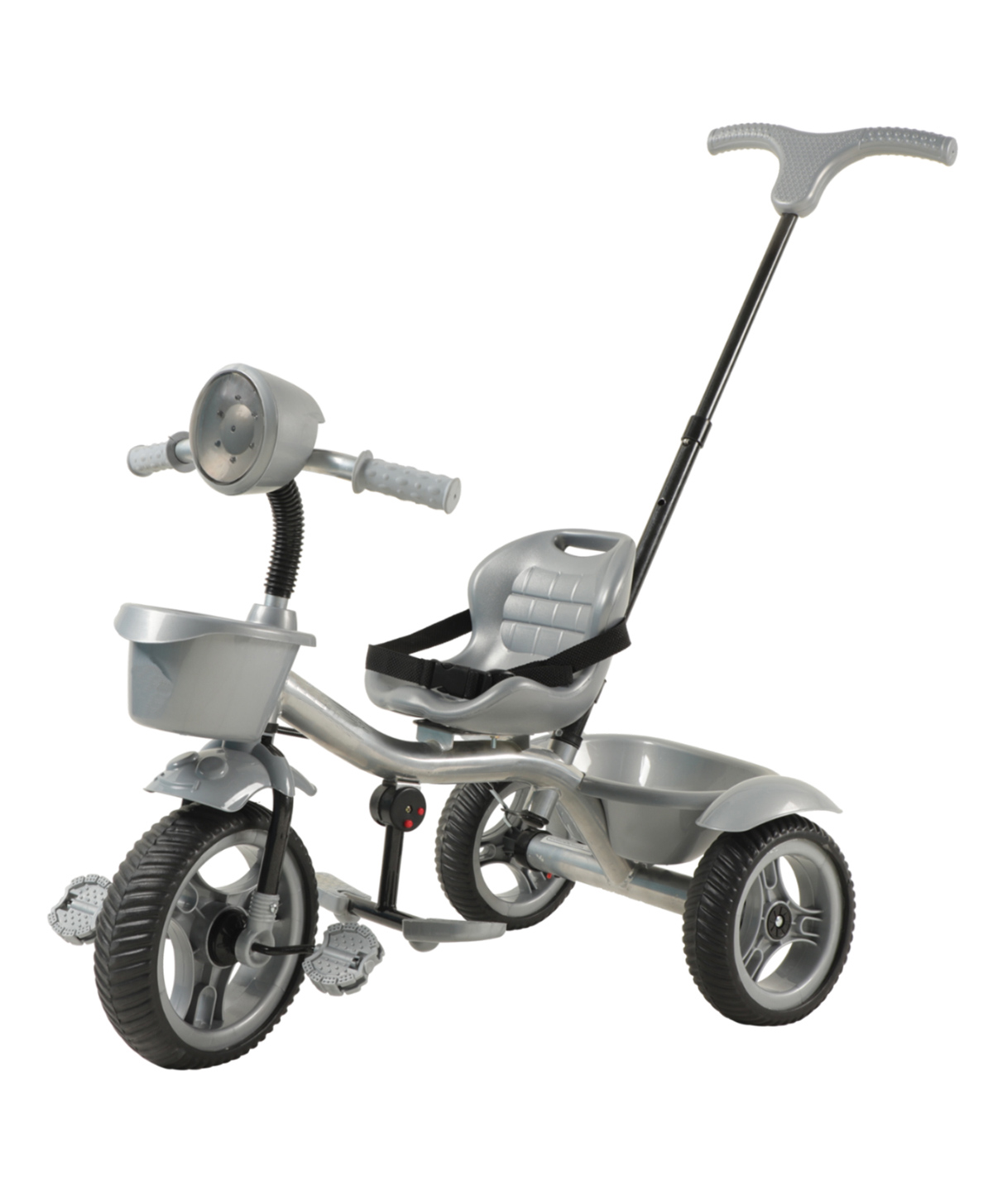 JoyRide Speedo Plus Tricycle-Trike with Dual Storage Basket & Parental Handle for Kids Boys and Girls Music & Lights Age 2 to 4 Years Tricycle - Silver-picture-18