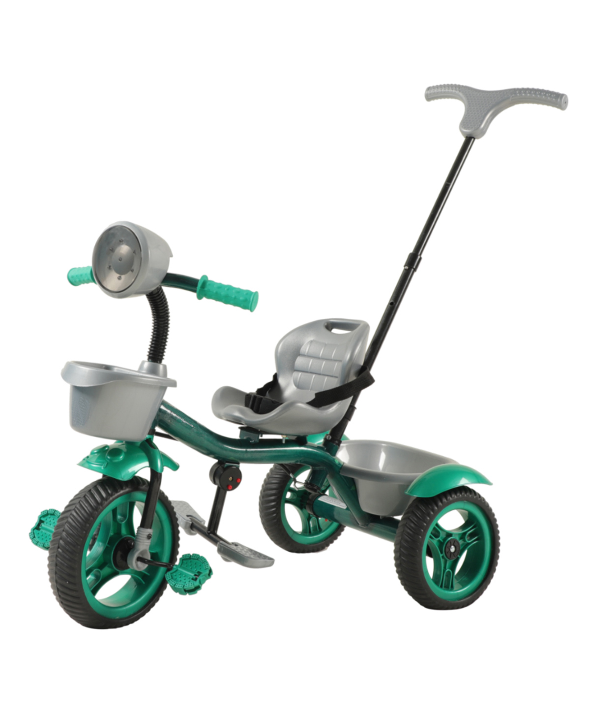 JoyRide Speedo Plus Tricycle-Trike with Dual Storage Basket & Parental Handle for Kids Boys and Girls Music & Lights Age 2 to 4 Years Tricycle - Green-picture-22