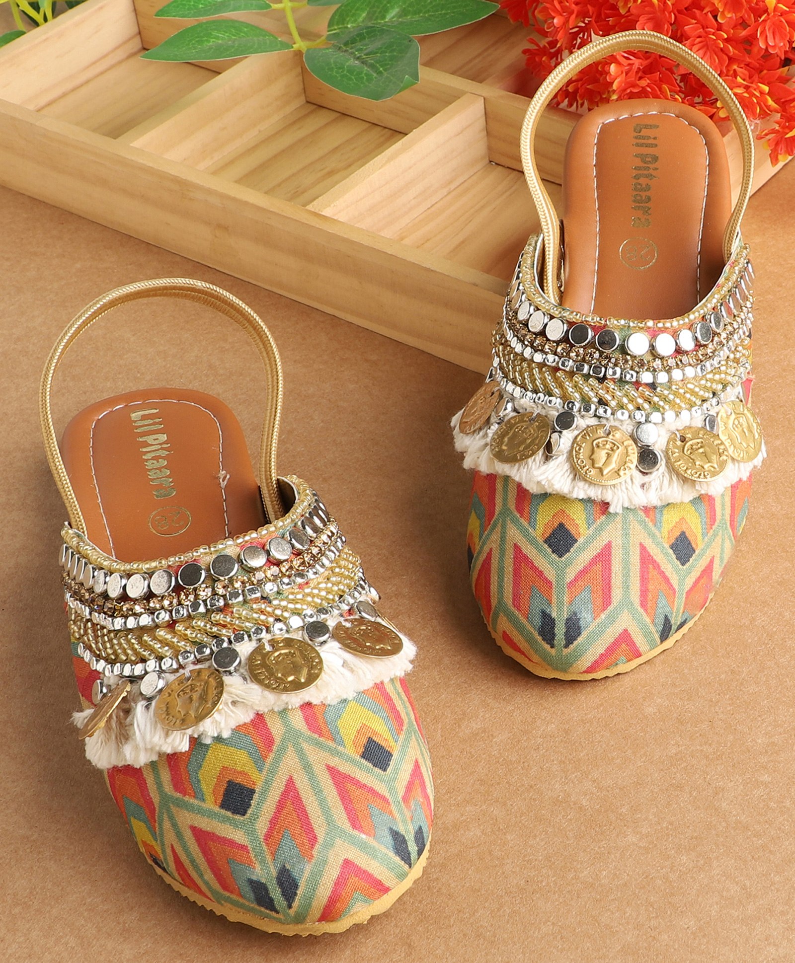 LIL PITAARA Tassel Detailed Jutti - Orange-picture-13