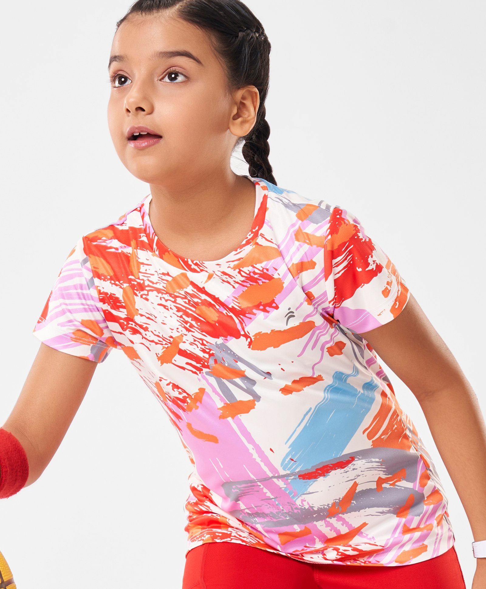Pine Active Half Sleeves High Stretch T-Shirt  Splash Print - Multicolour-picture-28