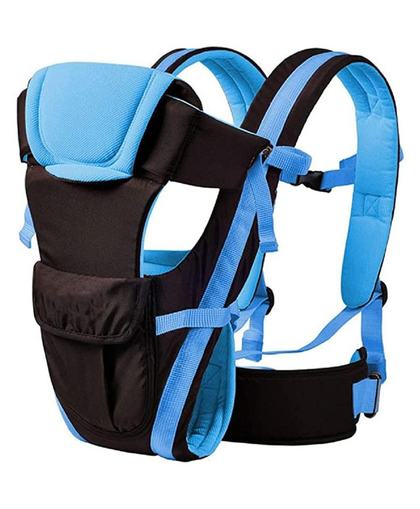 Babygo Kids 4-in-1 Adjustable Baby Carrier Cum Kangaroo Bag Honeycomb Texture Baby Carry Sling Back Front Carrier for Baby with Safety Belt and Buckle Straps 4-in-1 Adjustable Baby Carrier Cum Kangaroo Bag- Blue-picture-37