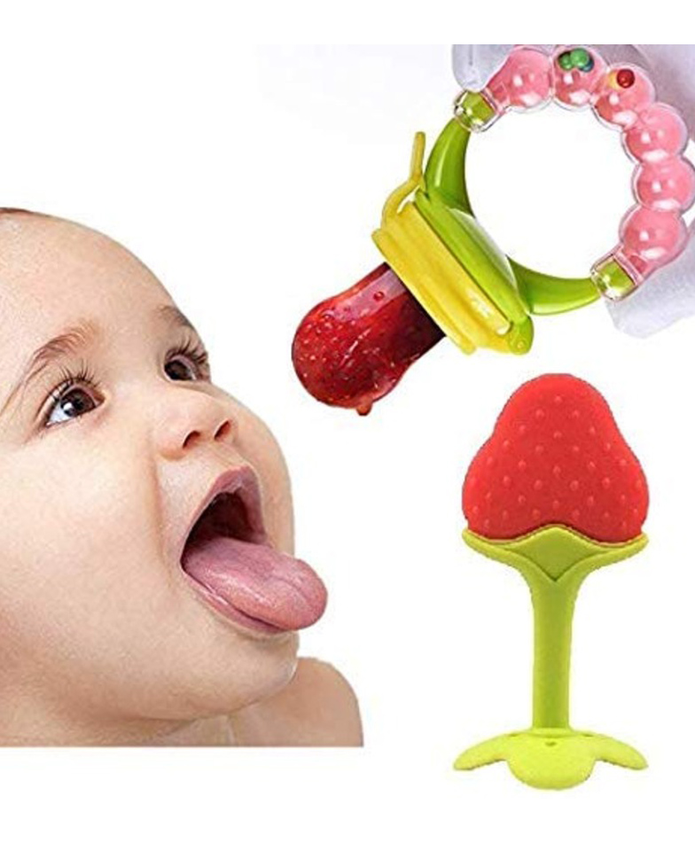 BabyGo Organic Baby's BPA-Free Silicone Nipple Food Nibbler & Teether for Fruits Pack of 2 -Multicolor-picture-28