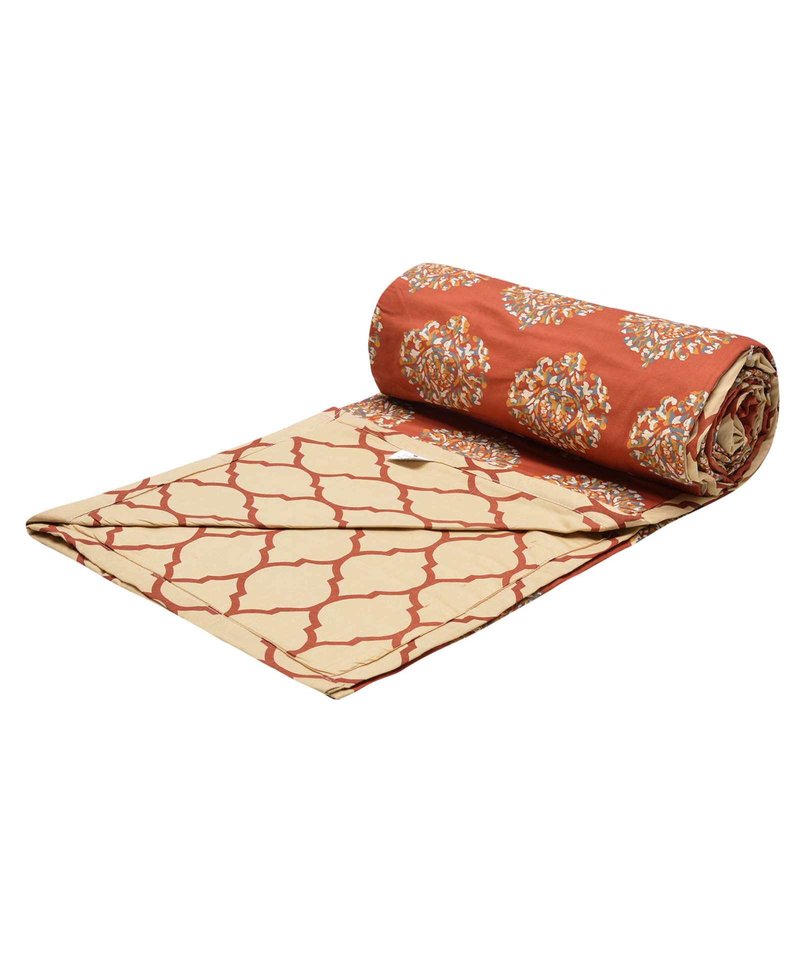 Trance Home Linen Pure Malmal Cotton Multipurpose Baby Blanket- Damask Clay Red-picture-20