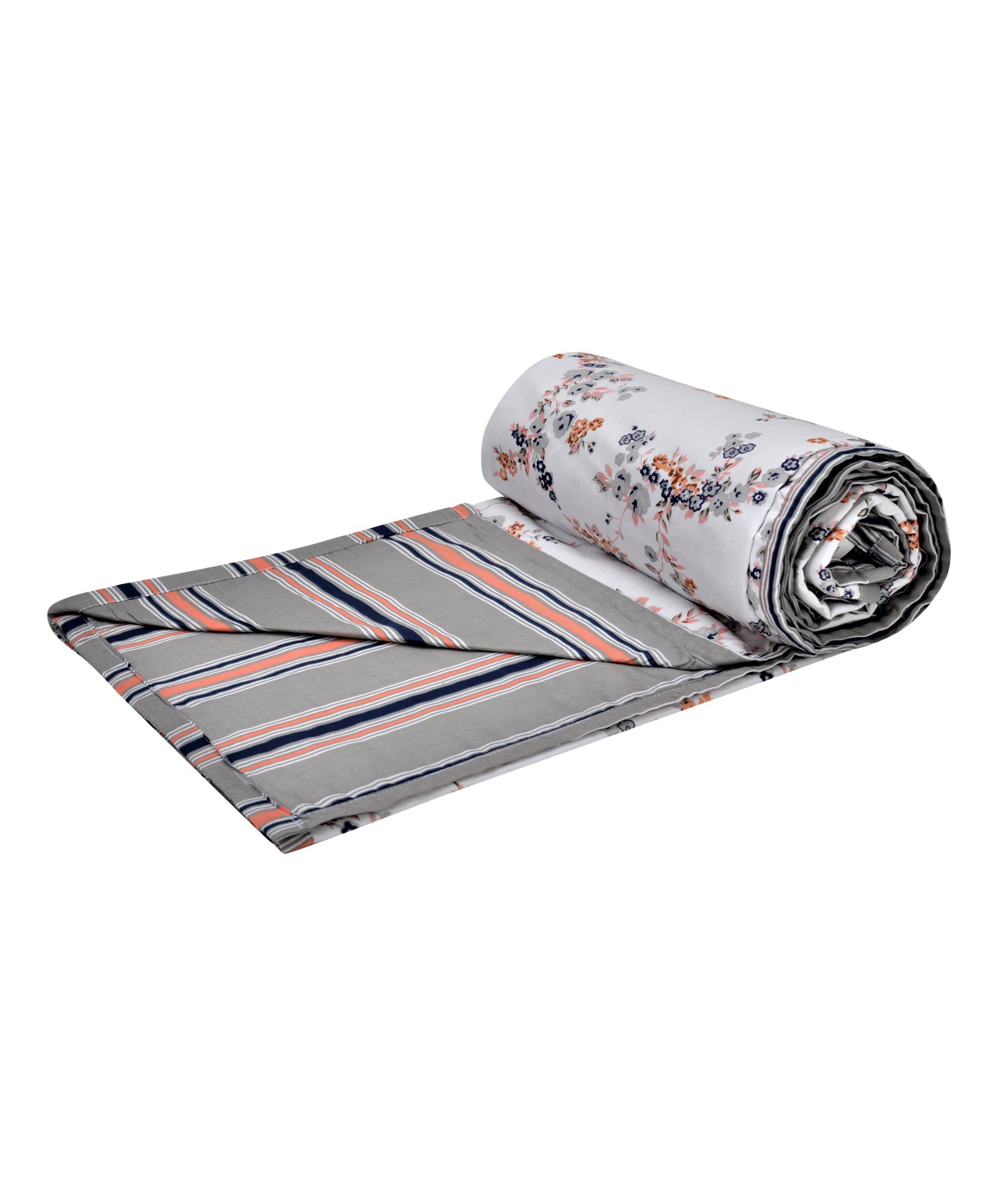 Trance Home Linen Pure Malmal Cotton Multipurpose Crib Blanket And Baby Dohar- Grey Peach-picture-21