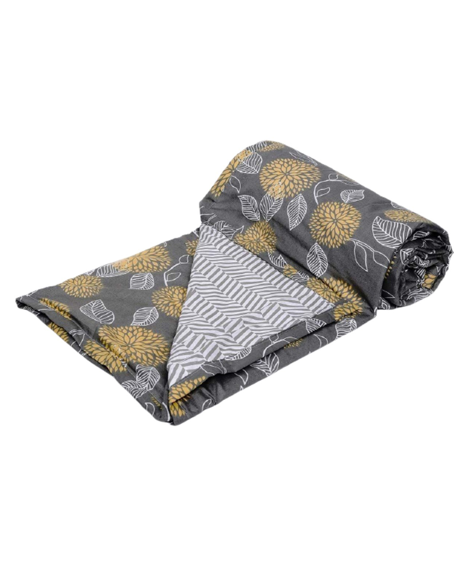 Trance Home Linen Pure Malmal Cotton 3 Layered Multipurpose Baby Dohar- Grey Yellow Abstract-picture-25