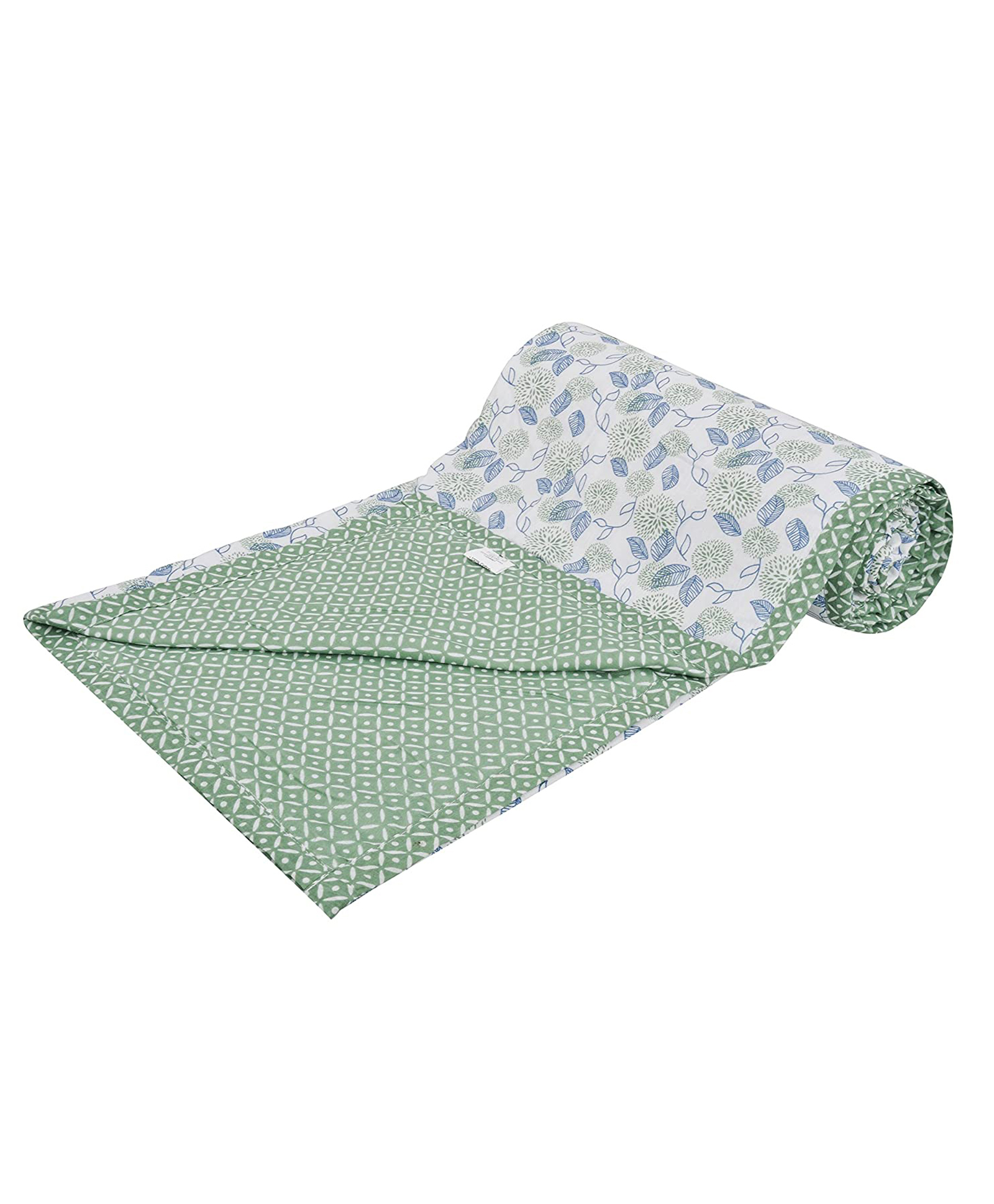 Trance Home Linen Pure Malmal Cotton Multipurpose Baby Dohar- Spring Green-picture-19