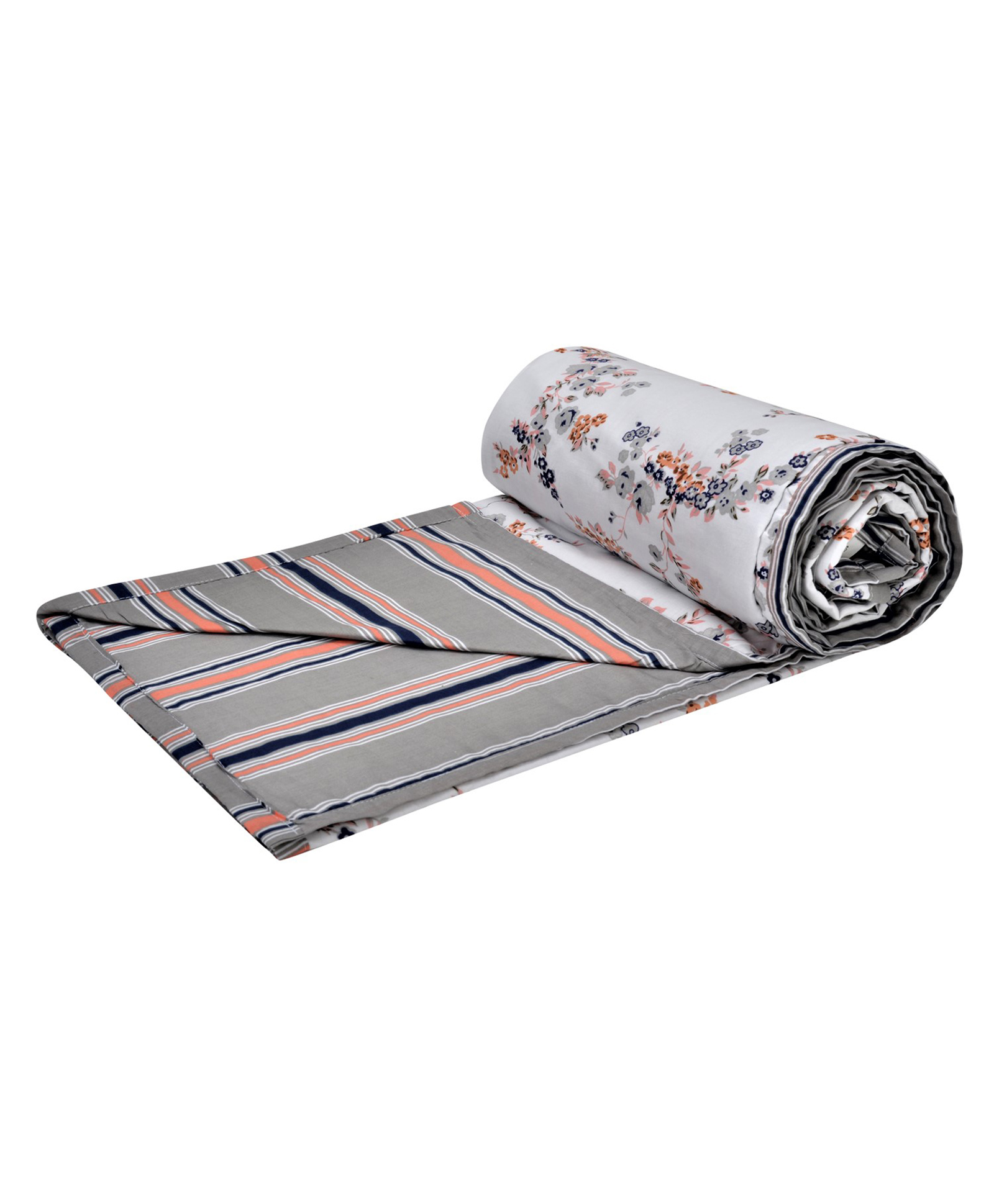 Trance Home Linen Pure Malmal Cotton Soft Lightweight Multipurpose Baby Dohar- Grey Peach-picture-25