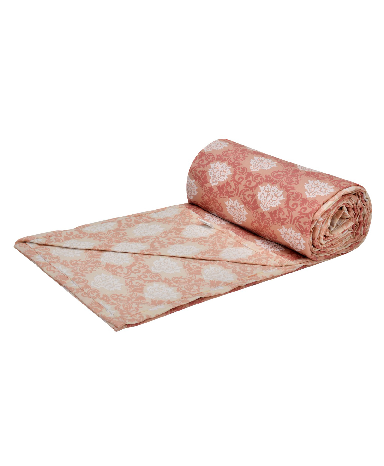Trance Home Linen Pure Malmal Cotton Multipurpose Baby Dohar and Blanket- Royale Peach Cream Reversible-picture-18