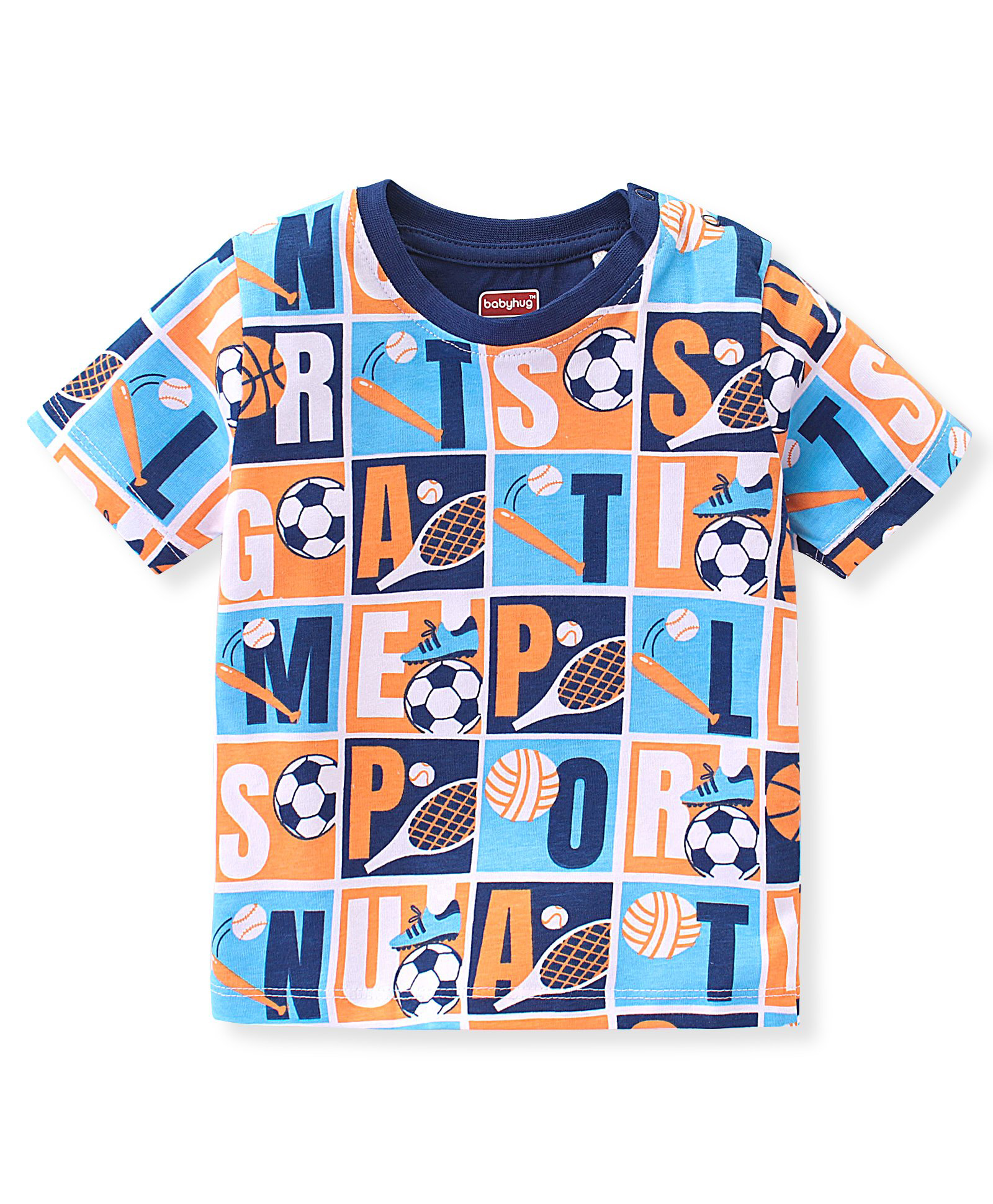 Babyhug 100% Cotton Knit Half Sleeves T-Shirt Balls  Print - Multicolour-picture-28