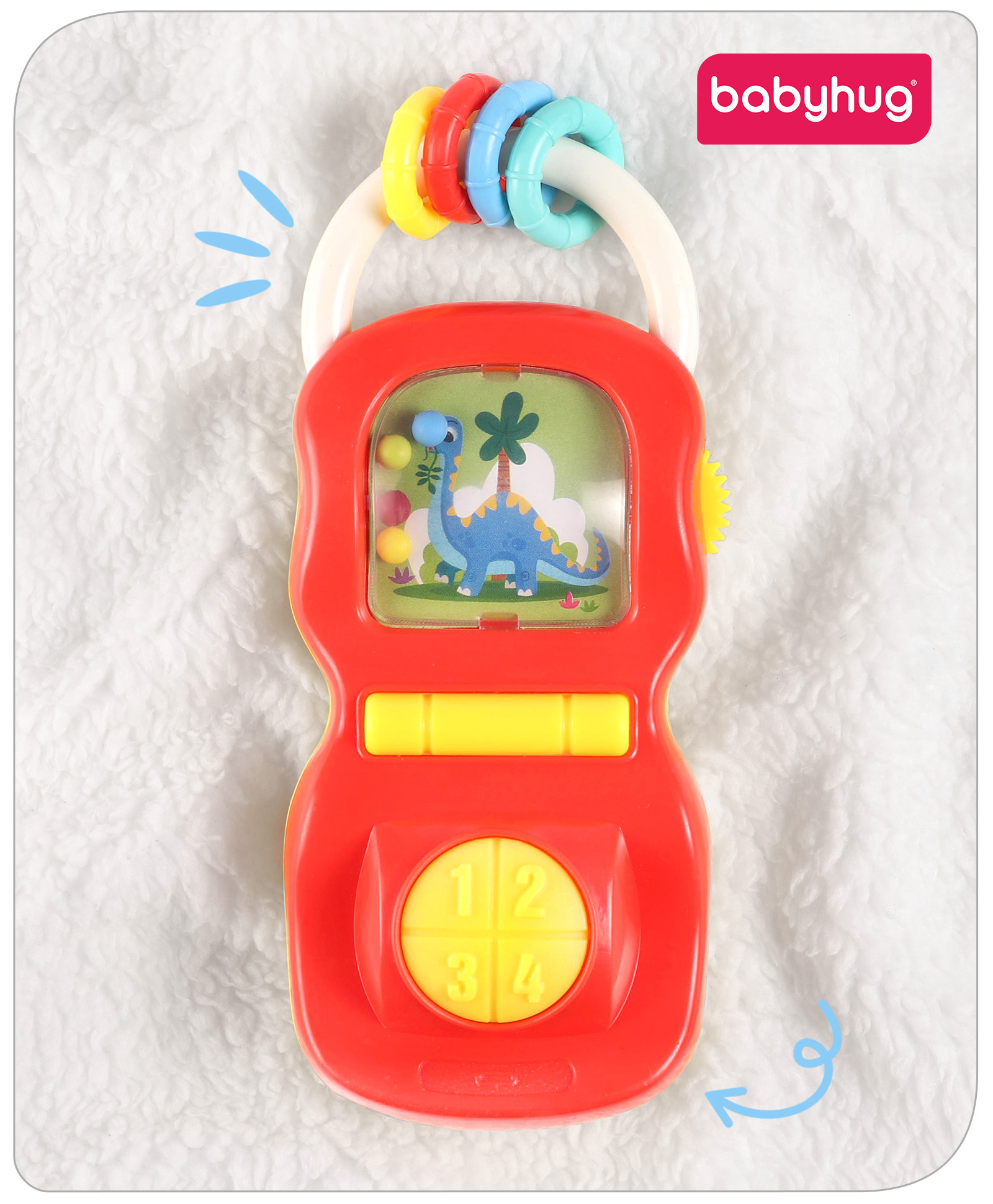 Babyhug Phone Shape Baby Rattle- Red-image-35