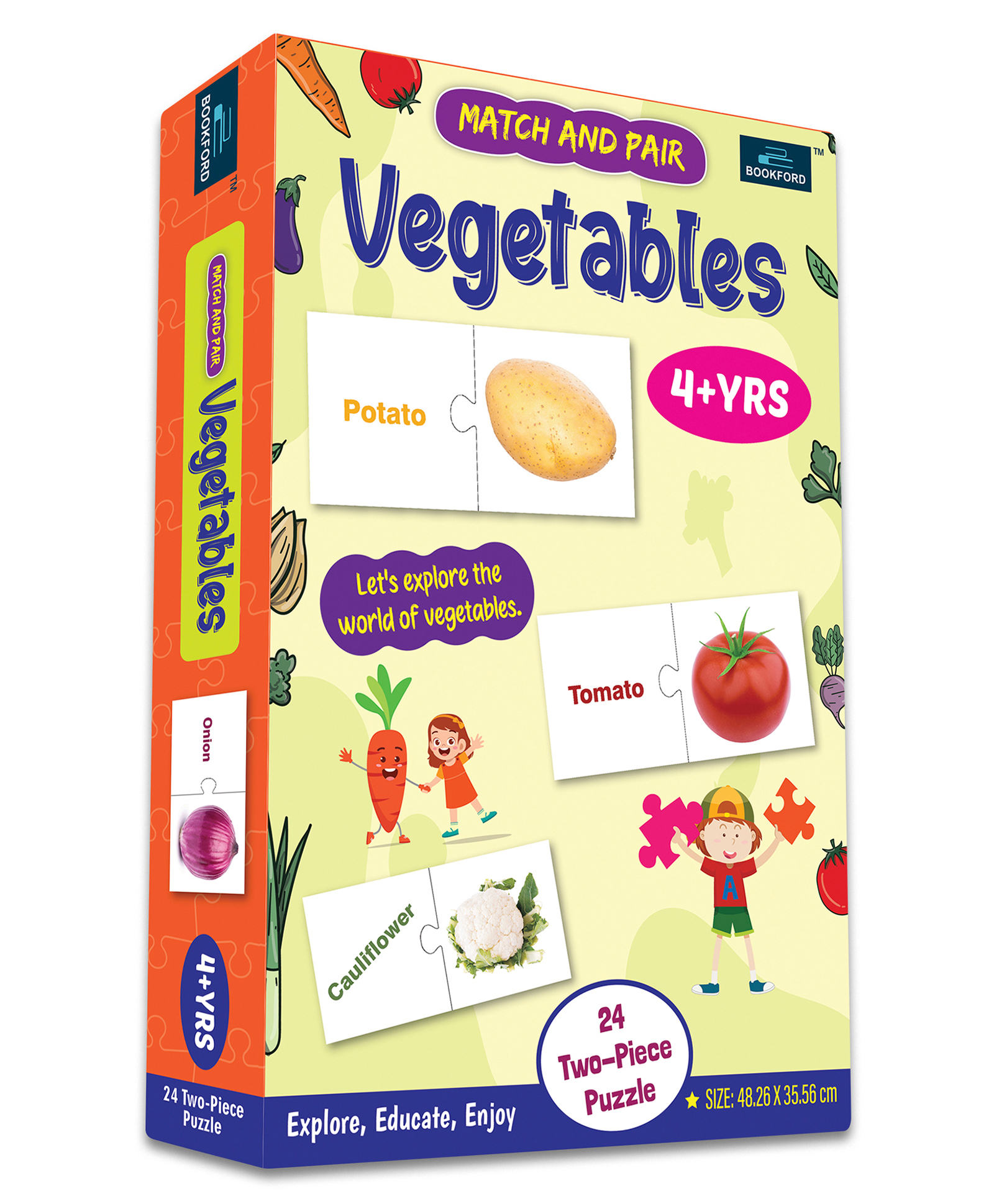 Bookford Match & Pair - Vegetable Jigsaw Puzzle - 48 Pieces-image-39