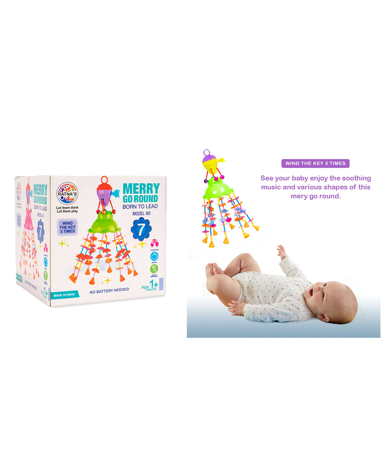 Ratnas Merry Go Round Cot Mobile (Color May Vary)-picture-19