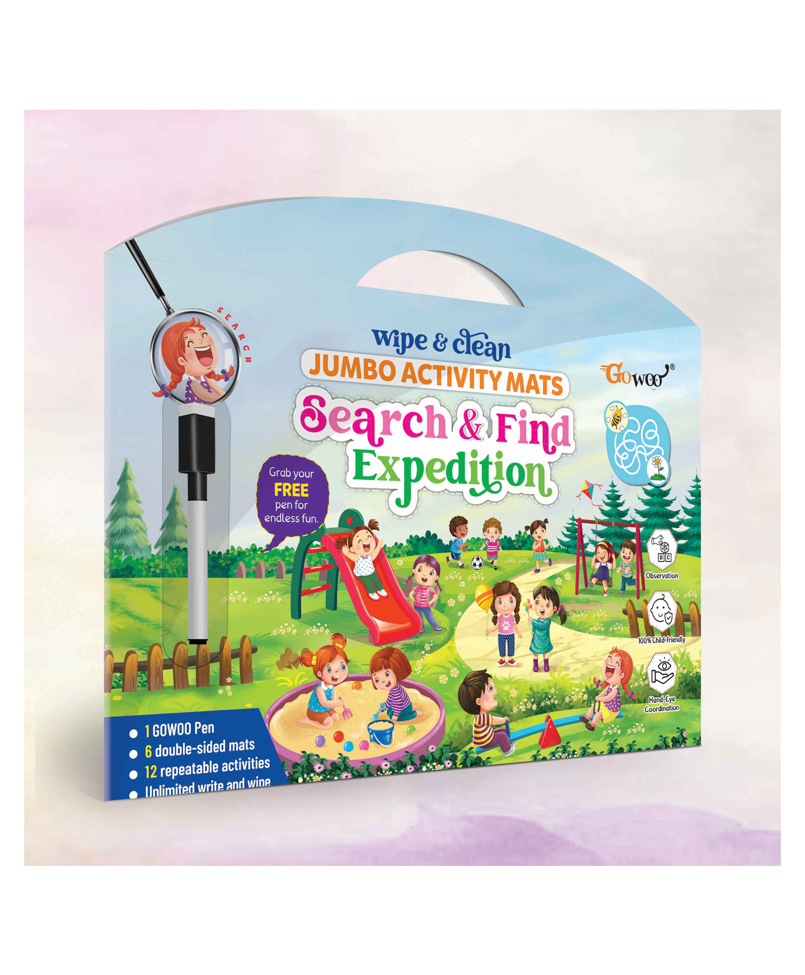 Gowoo Search & Find Expedition Reusable Activity Mats with Free Pen-image-45