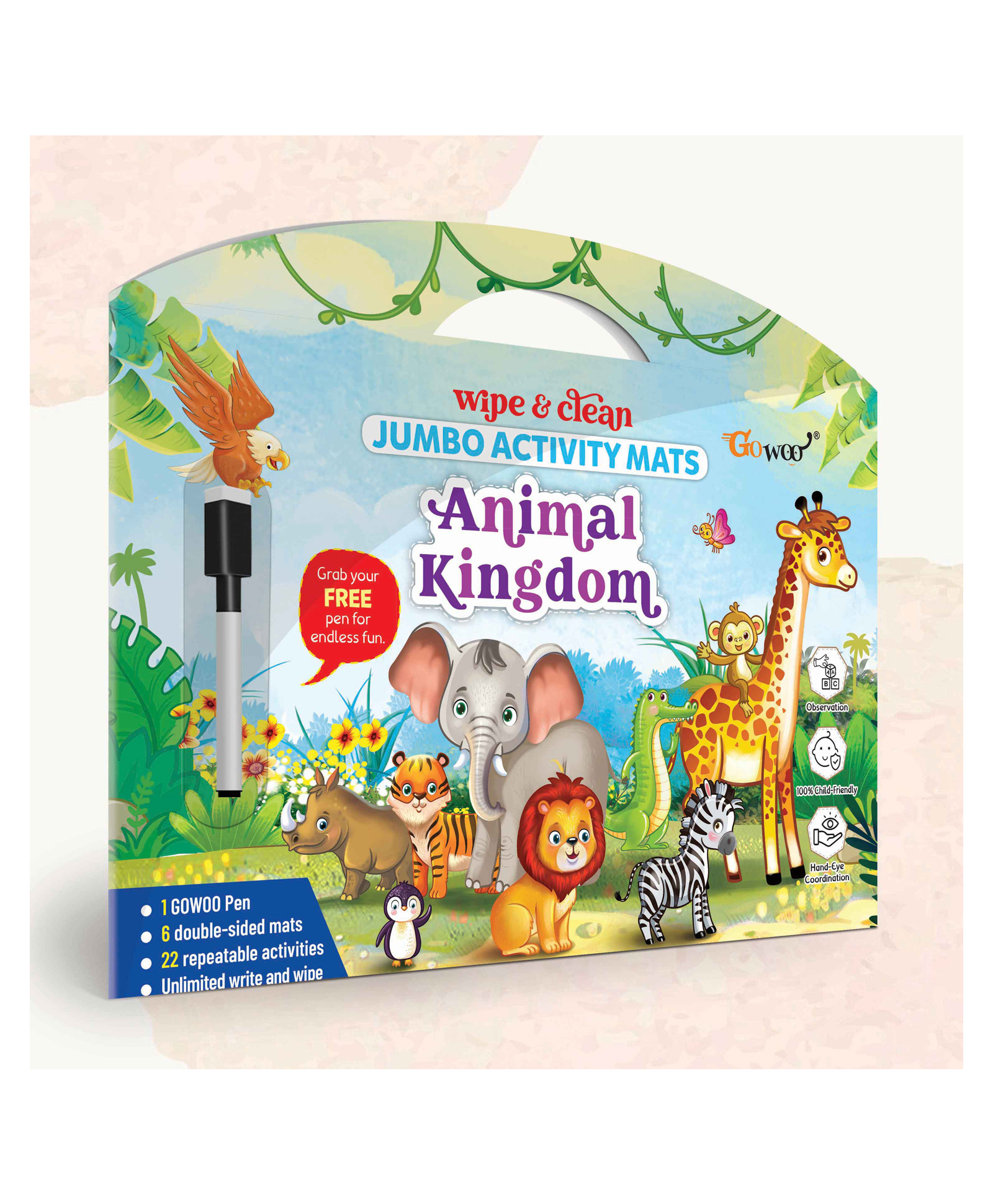 Animal Kingdom Reusable Activity Mats with Free Pen-image-2