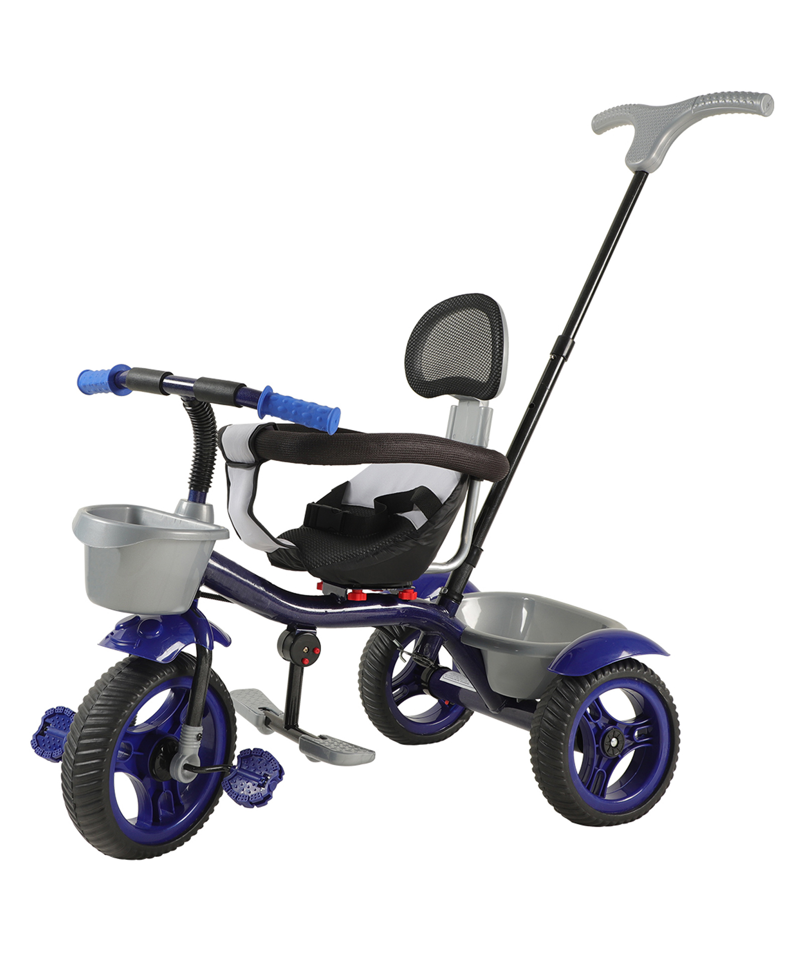 JoyRide Baby Bike Tricycle with Dual Storage Basket And Parental Handle, Footrest, Backrest & Safety Harness for Kids  Boys & Girls Age 2 to 4 Years Tricycle - Blue-picture-15