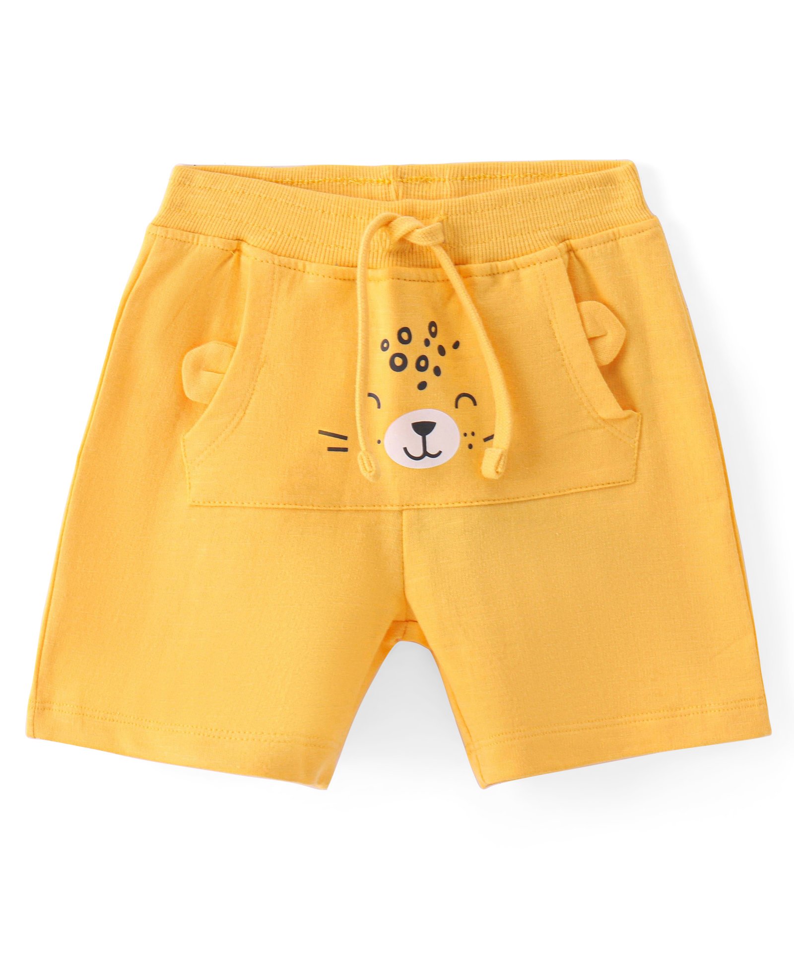 Babyhug Cotton Looper Knit Mid Thigh Shorts Cheetah Print -  Yellow-image-36