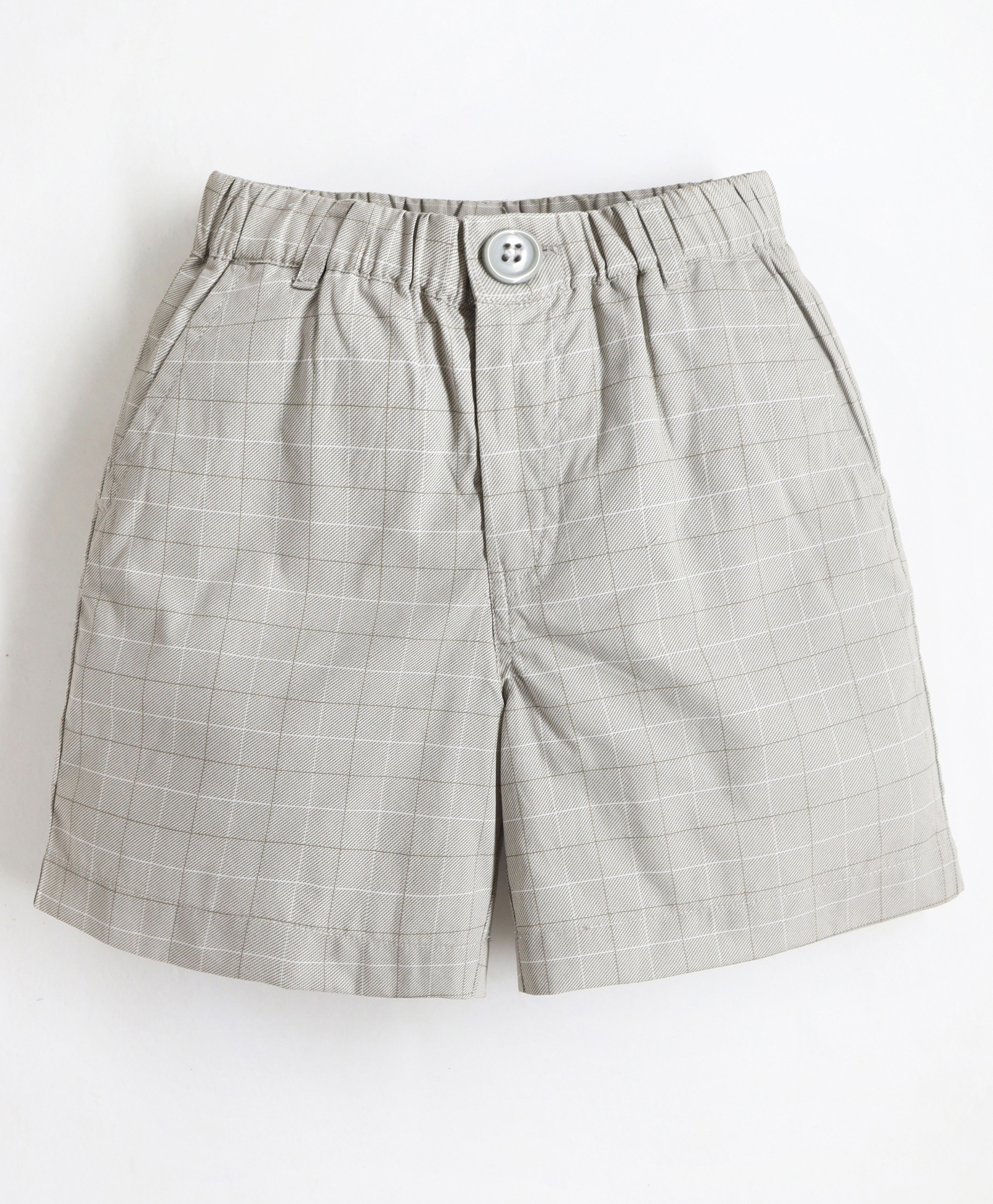 Cherry Crumble By Nitt Hyman Graph Checked Shorts - Khaki Brown-image-43