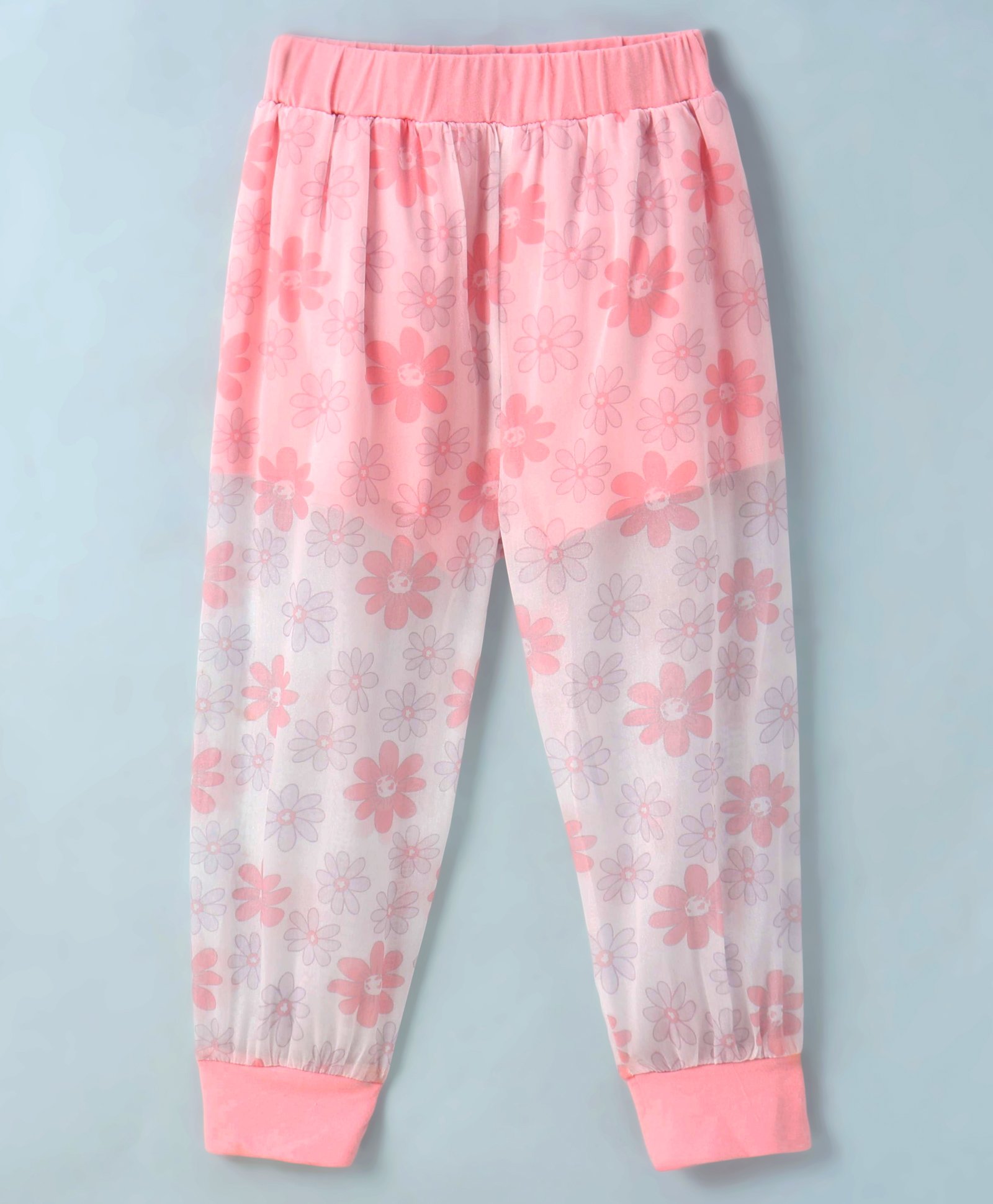 Kookie Kids Full Length Lounge Pants With Floral Print- Pink-picture-15