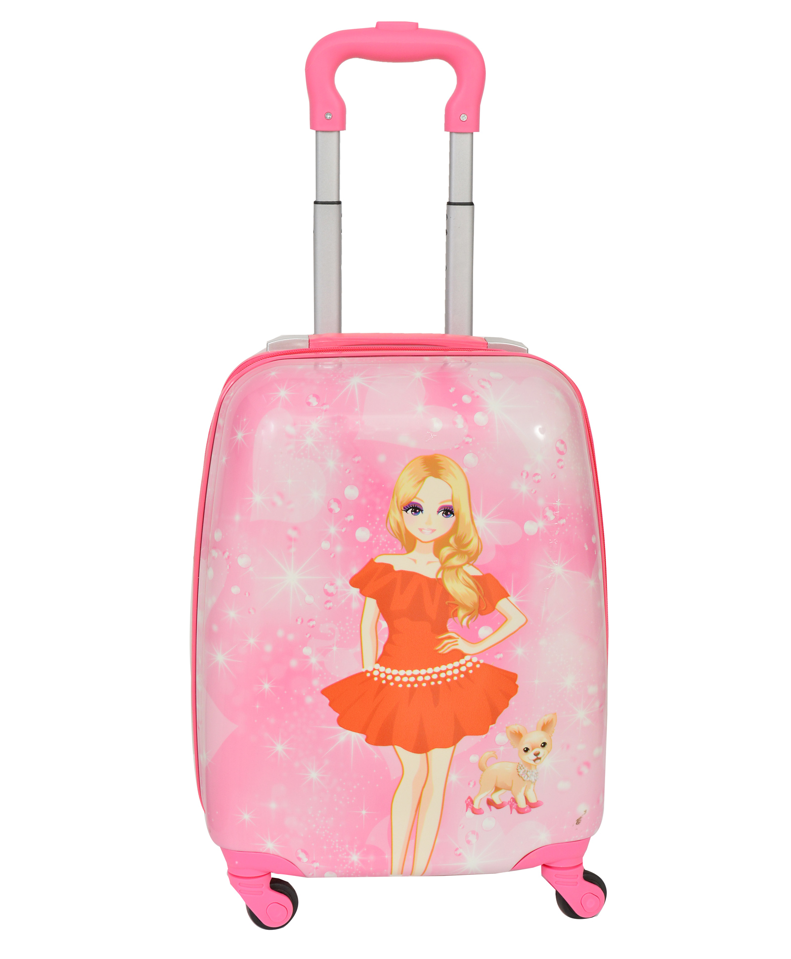 D Paradise Hard Case Trolley Bag Standing Girl Doll Print - 16 Inches-image-7