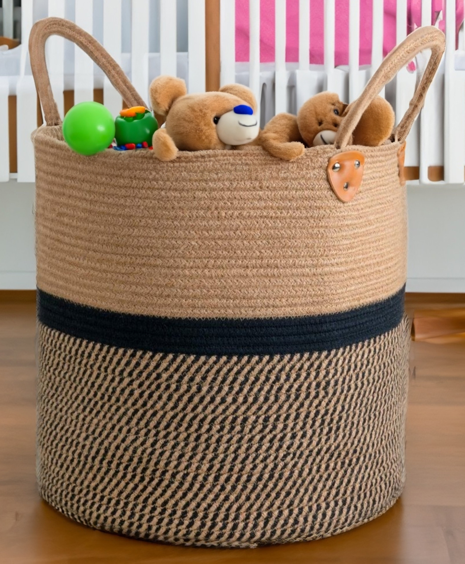 Jasmey Homes Spacious Sturdy Storage Basket - Black-picture-32