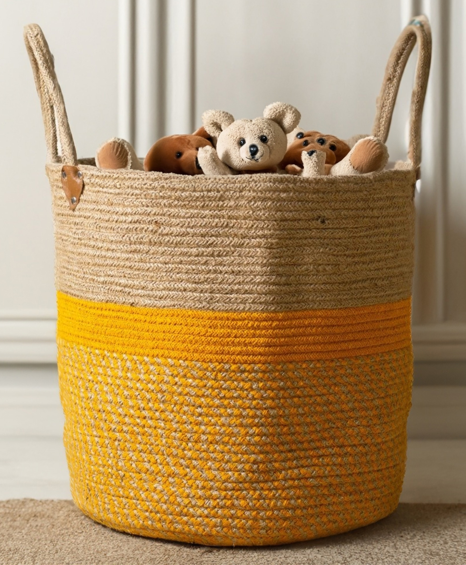 Jasmey Homes Spacious Sturdy Storage Basket - Yellow-image-36
