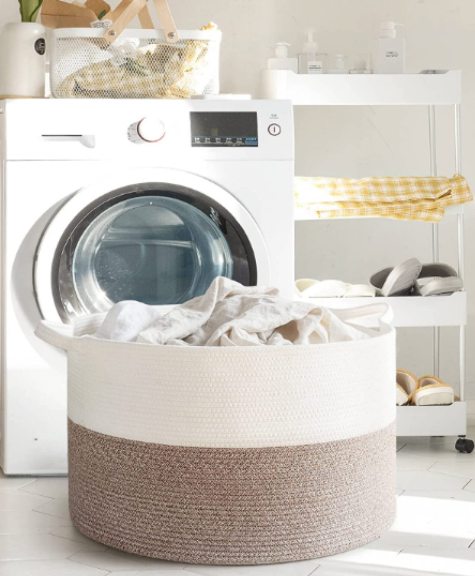 Jasmey Homes Spacious Sturdy Storage Basket - White-picture-33