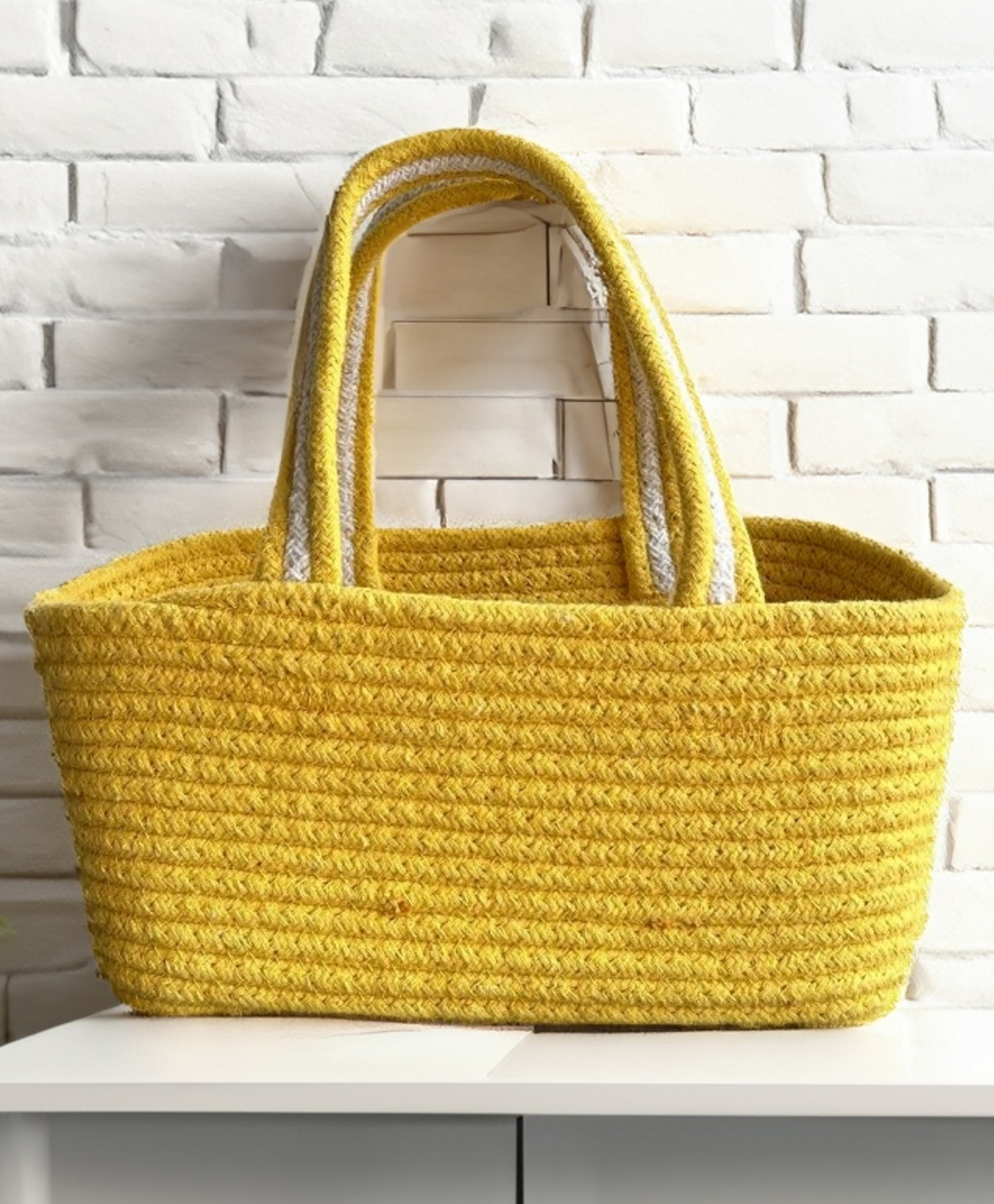 Jasmey Homes Boho Basket for storage/diaper basket - Yellow-image-27