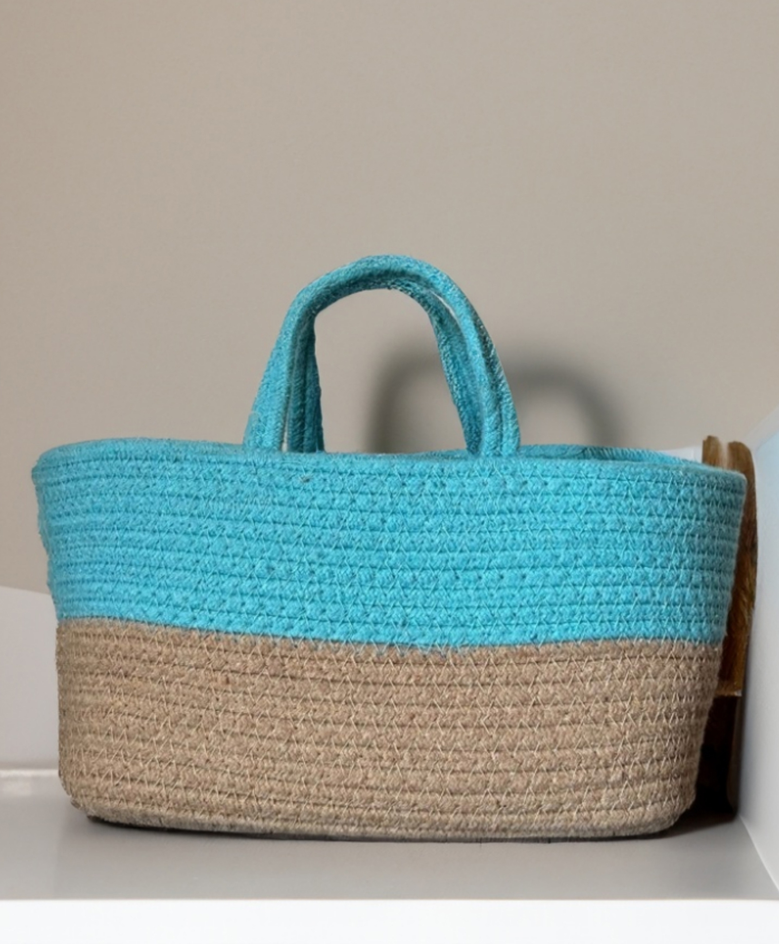 Jasmey Homes Twin Tone Toy Basket - Ice Blue & Beige-picture-34