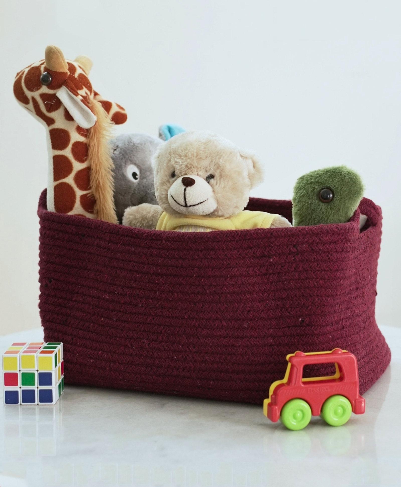 Jasmey Homes Rectangular Cotton Basket - Maroon-image-36