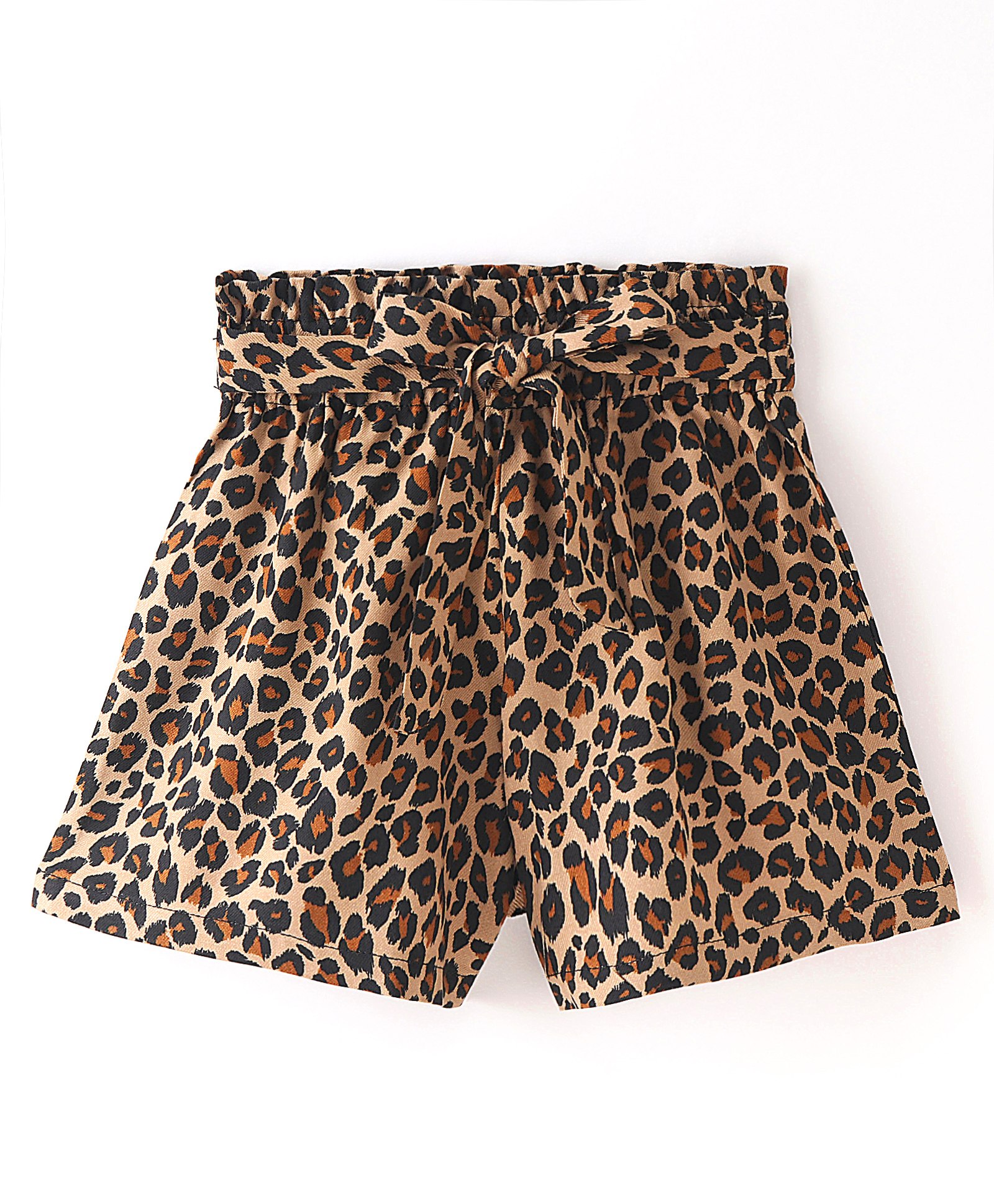 CrayonFlakes Leopard Printed Rayon Shorts - Brown-picture-18