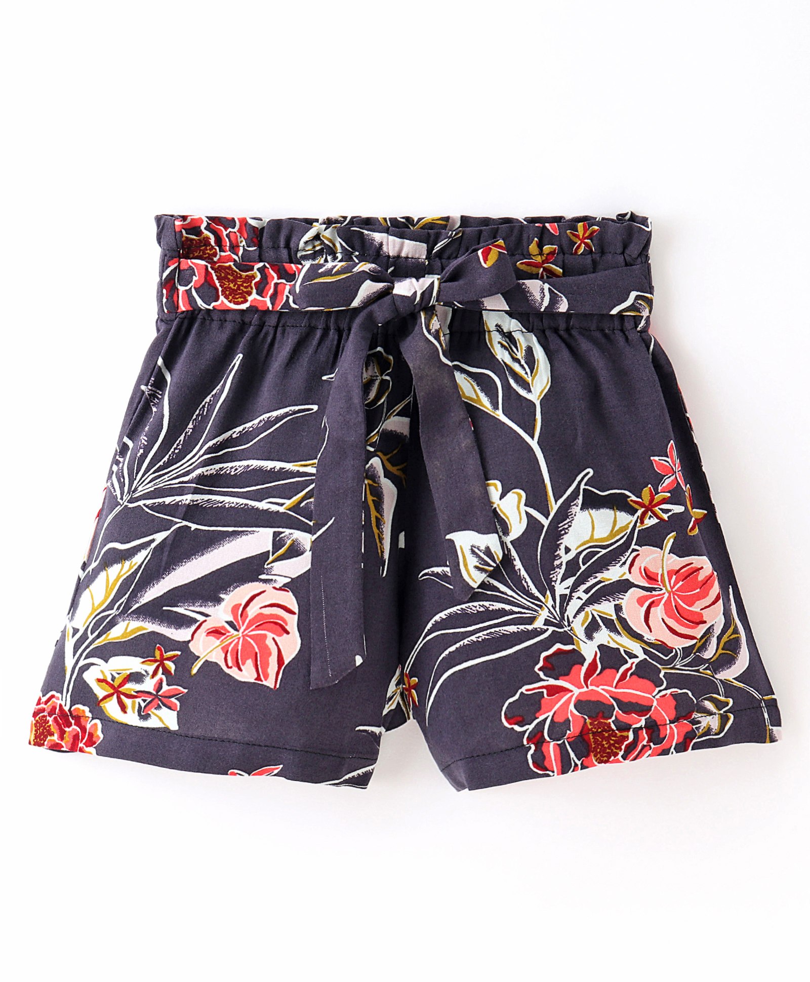 CrayonFlakes Floral Printed Belt Detailed  Shorts - Black-picture-20