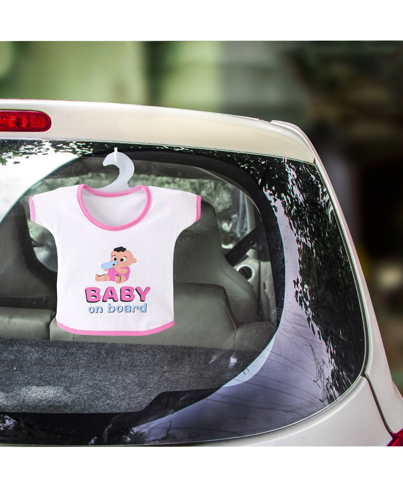 fab n funky Baby on Board Car Decals Cloth Safety Sign Board with Hanger Car Warning Sign Vehicles Sticker  - Pink-picture-15