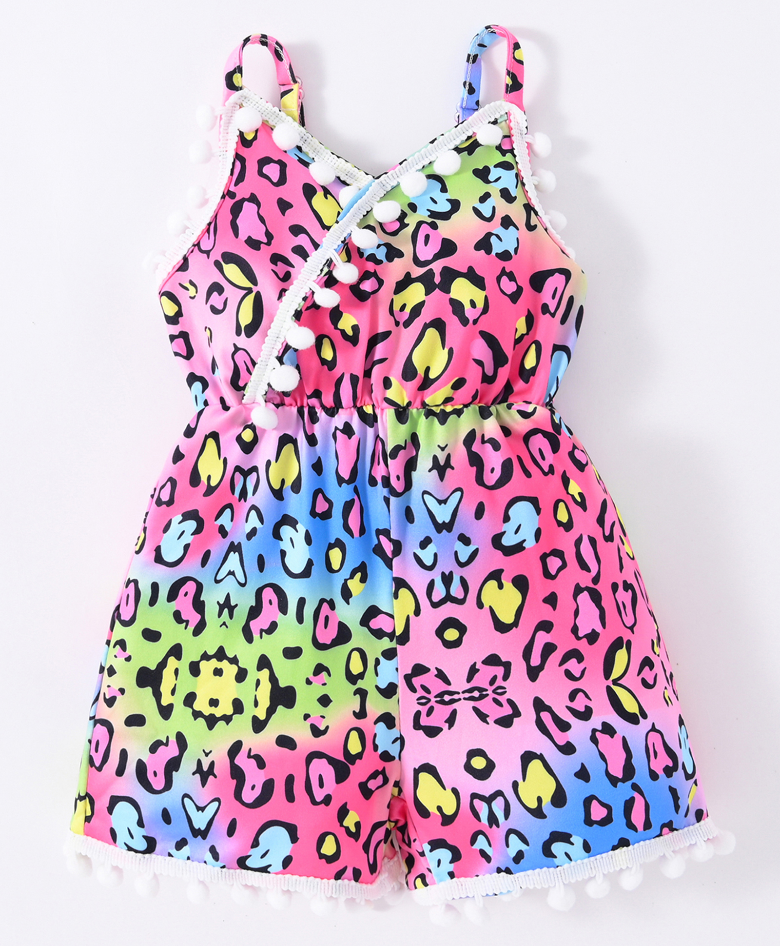 Kookie Kids Sleeveless  Printed Jumpsuit with Lace Detailing - Multicolour-picture-24